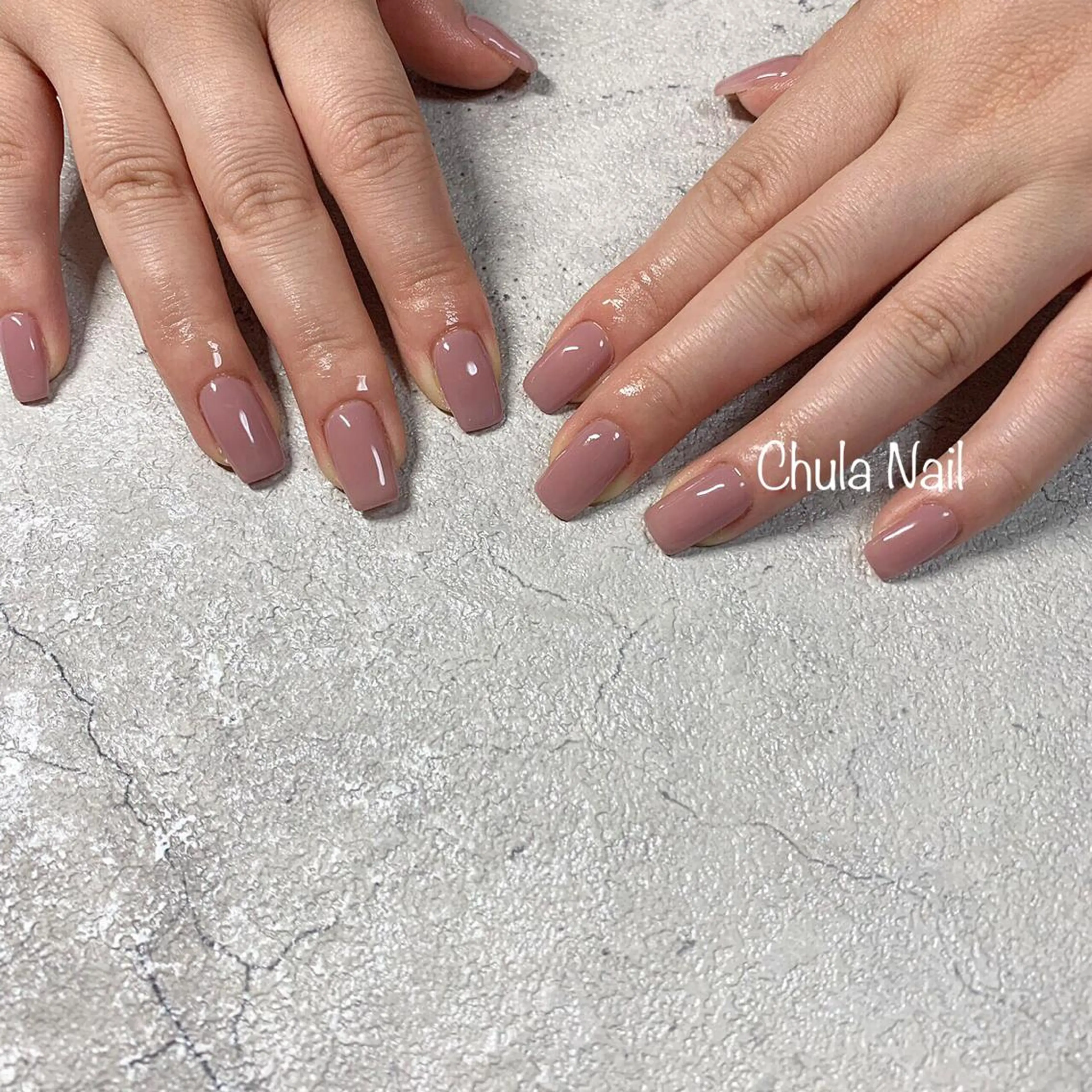 ネイル ピンク スクエアネイル ハンドネイル ëmma nail_ by chulaのネイルデザイン