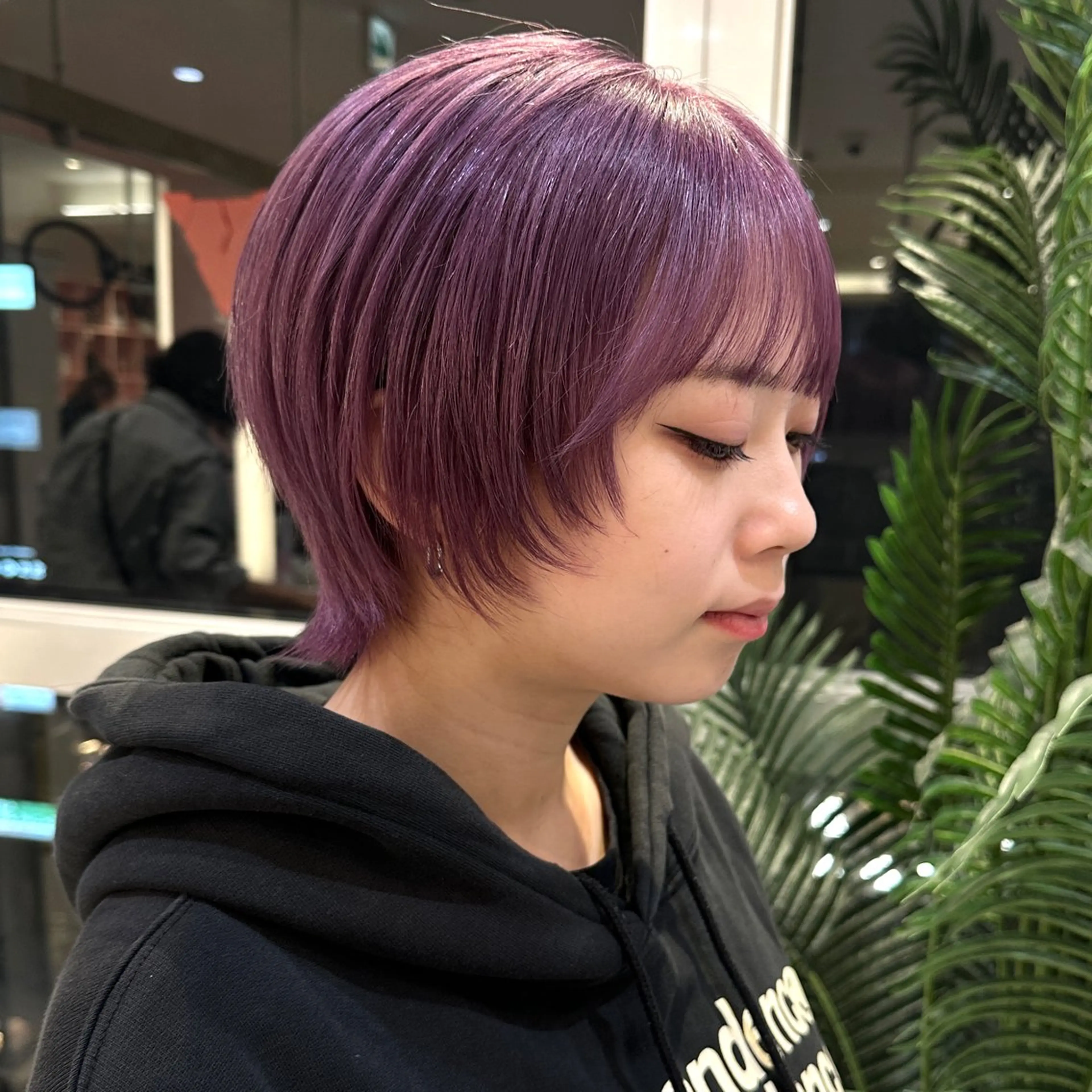 ミディアム カラー ラベンダーカラー ピンクカラー ピンクラベンダー レイヤーカット ウルフカット カット ヘアカラー トリートメント レイヤー/ウルフ/ ハイトーンchimiのヘアスタイル