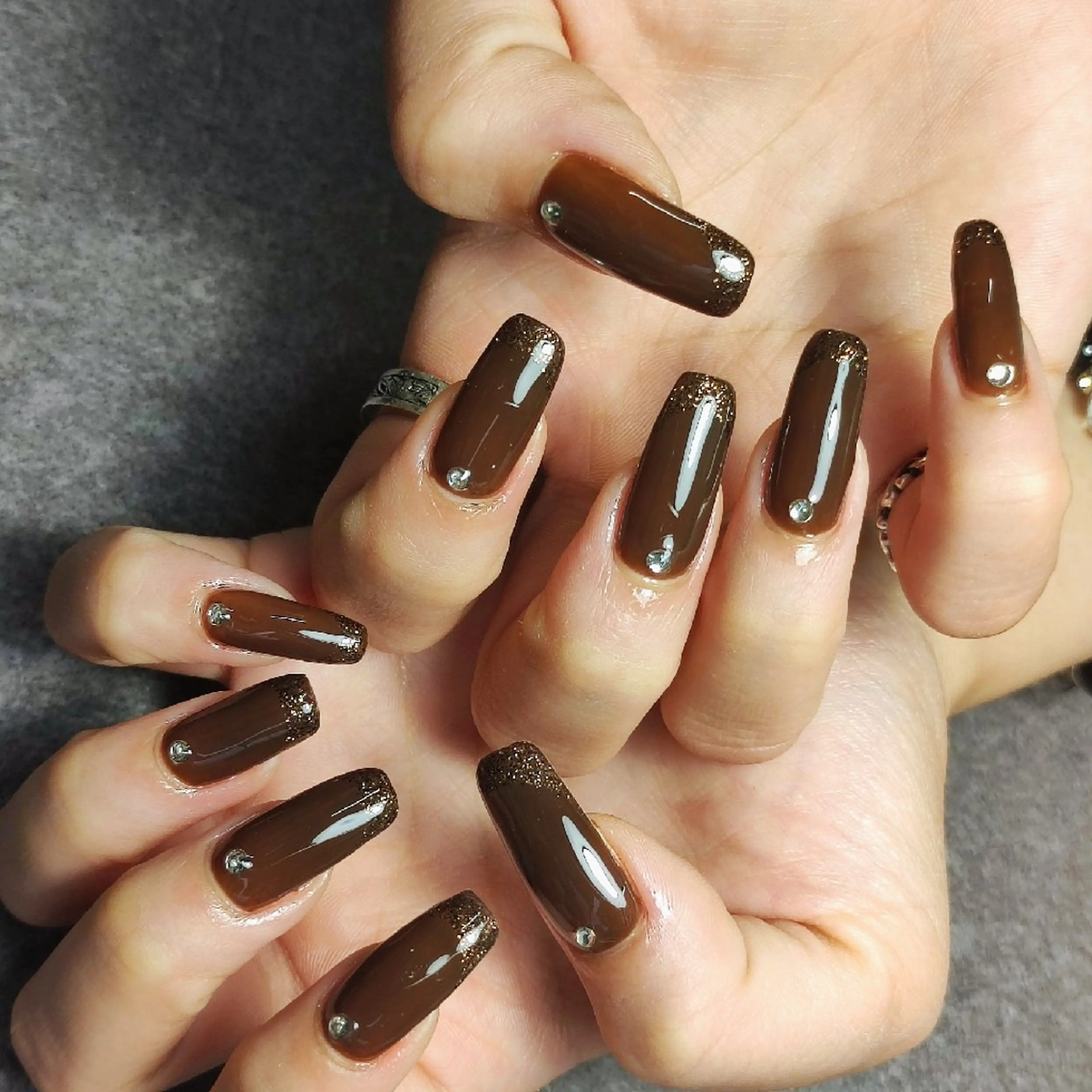 ネイル フレンチネイル ラメ(グリッター) 個人サロン saltnailのネイルデザイン