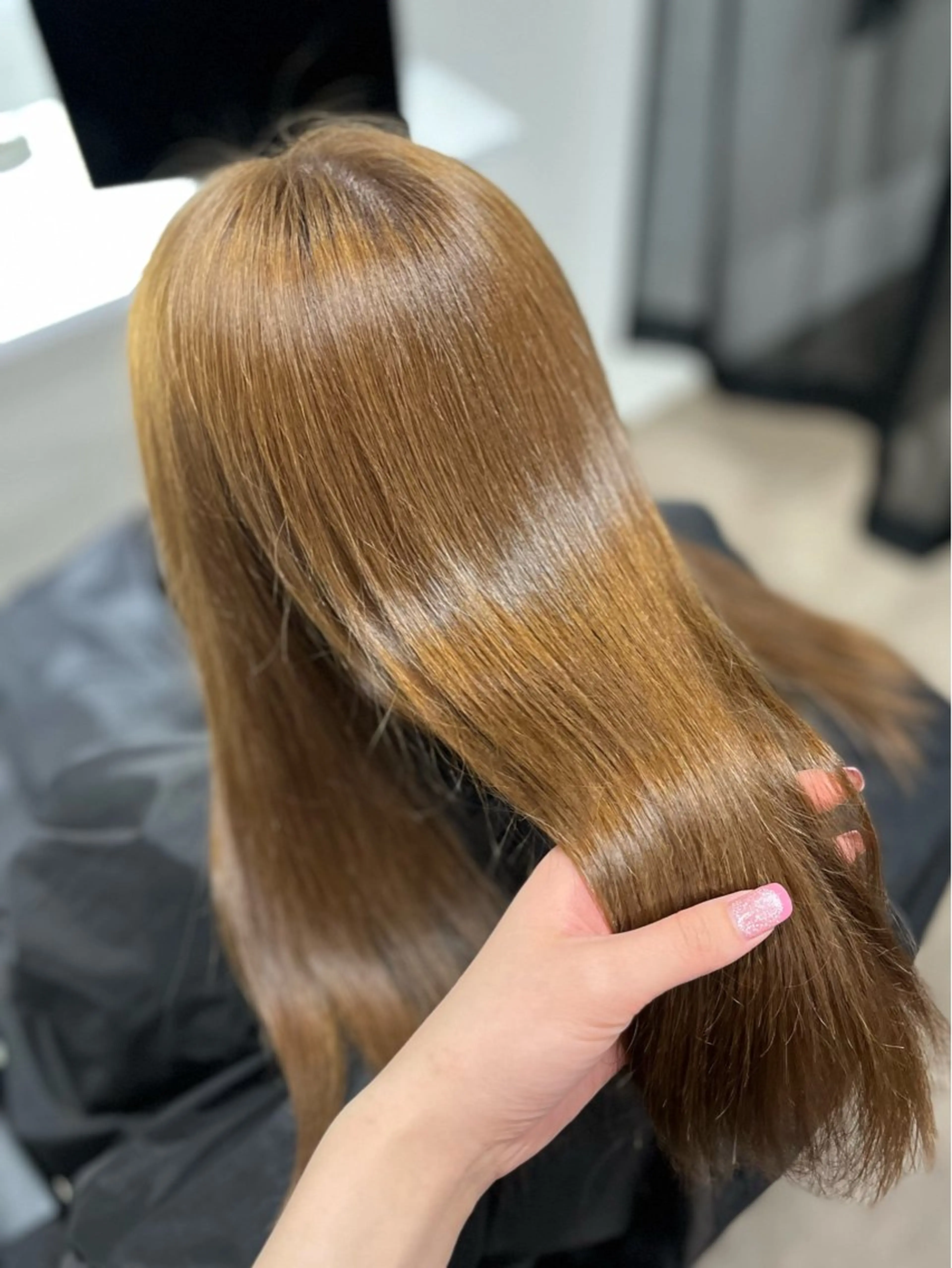 セミロング カラー ベージュカラー ブリーチ ブラウンカラー ブラウンベージュ ダブルカラー 本木下朋花/髪質 改善×ダブルカラーのヘアスタイル