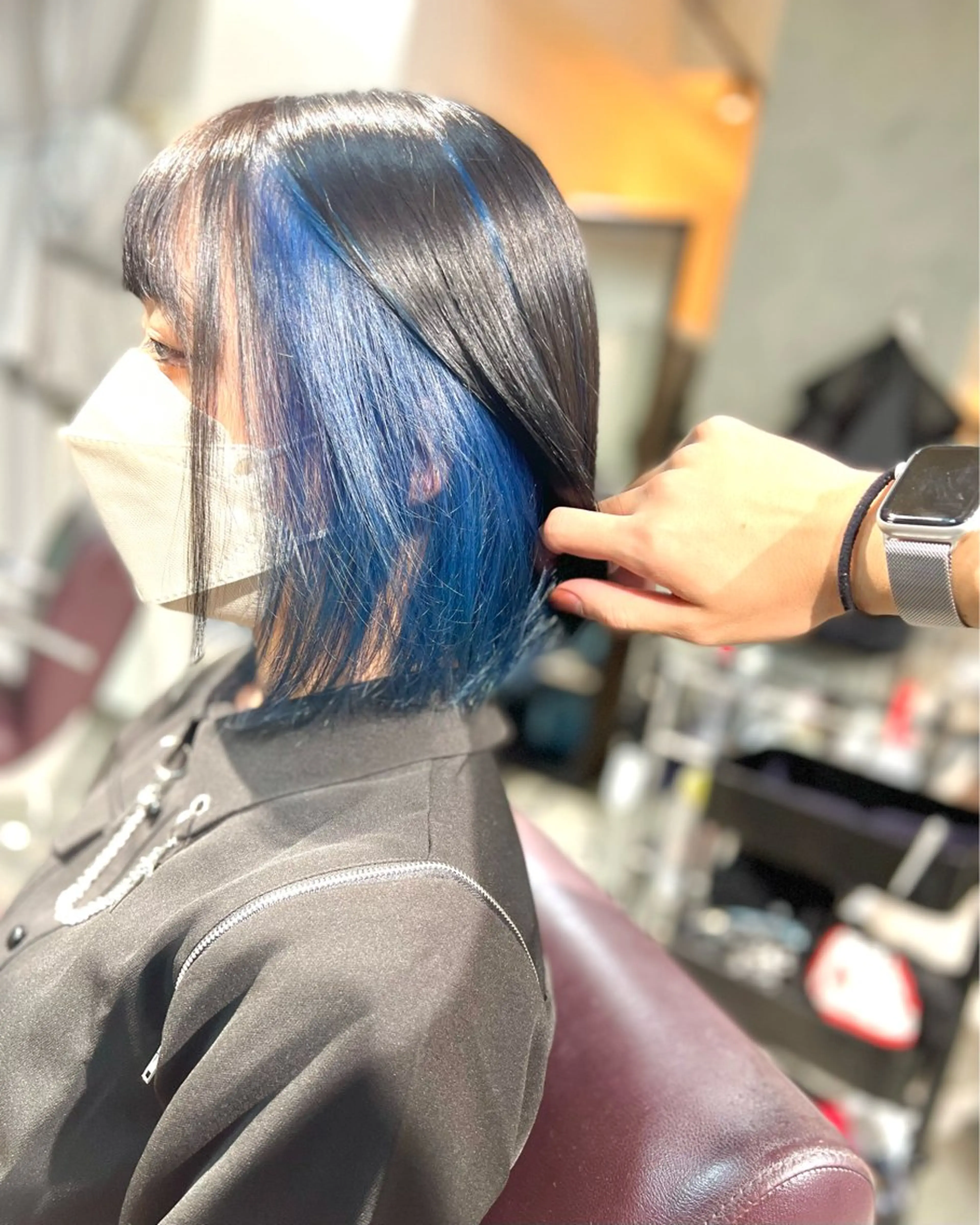 ミディアム カラー ヘアアレンジ ヘアカラー トリートメント ヘッドスパ ヘアセット 🌈インナーカラー ‘ショウマ’🌈のヘアスタイル