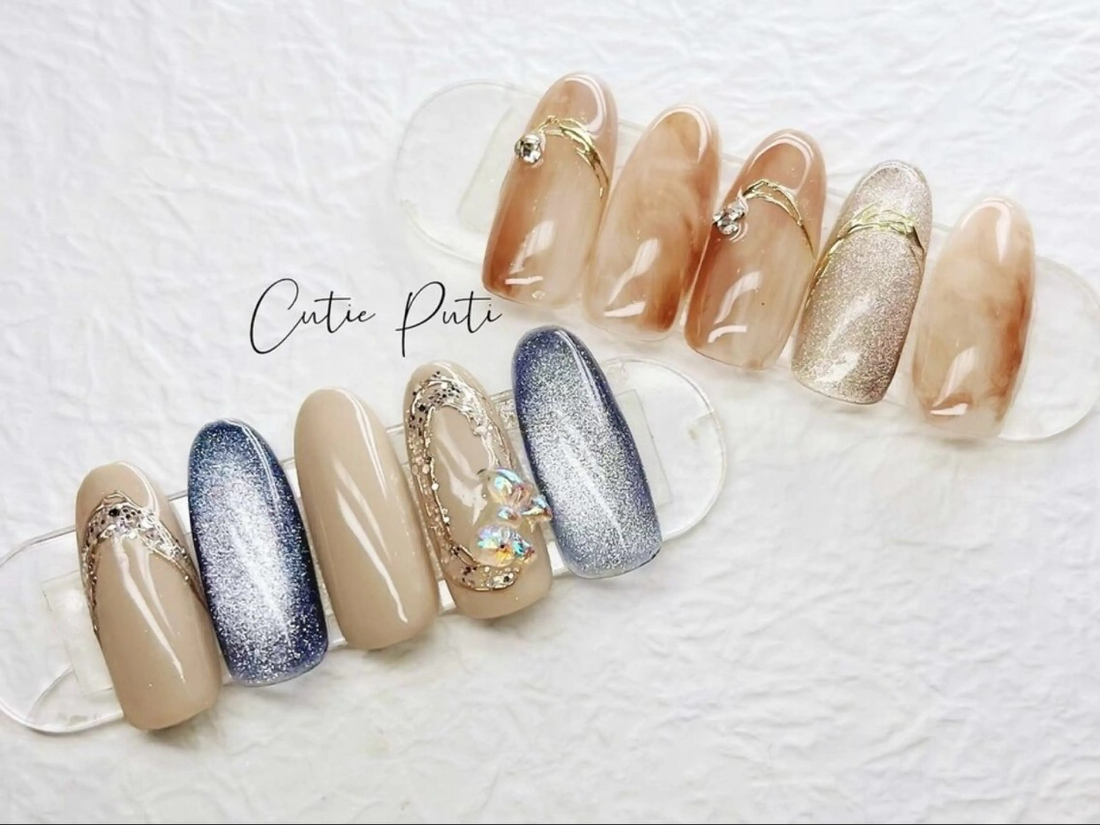 ネイル ブルー 🍒✨萌 萌✨🍒のネイルデザイン