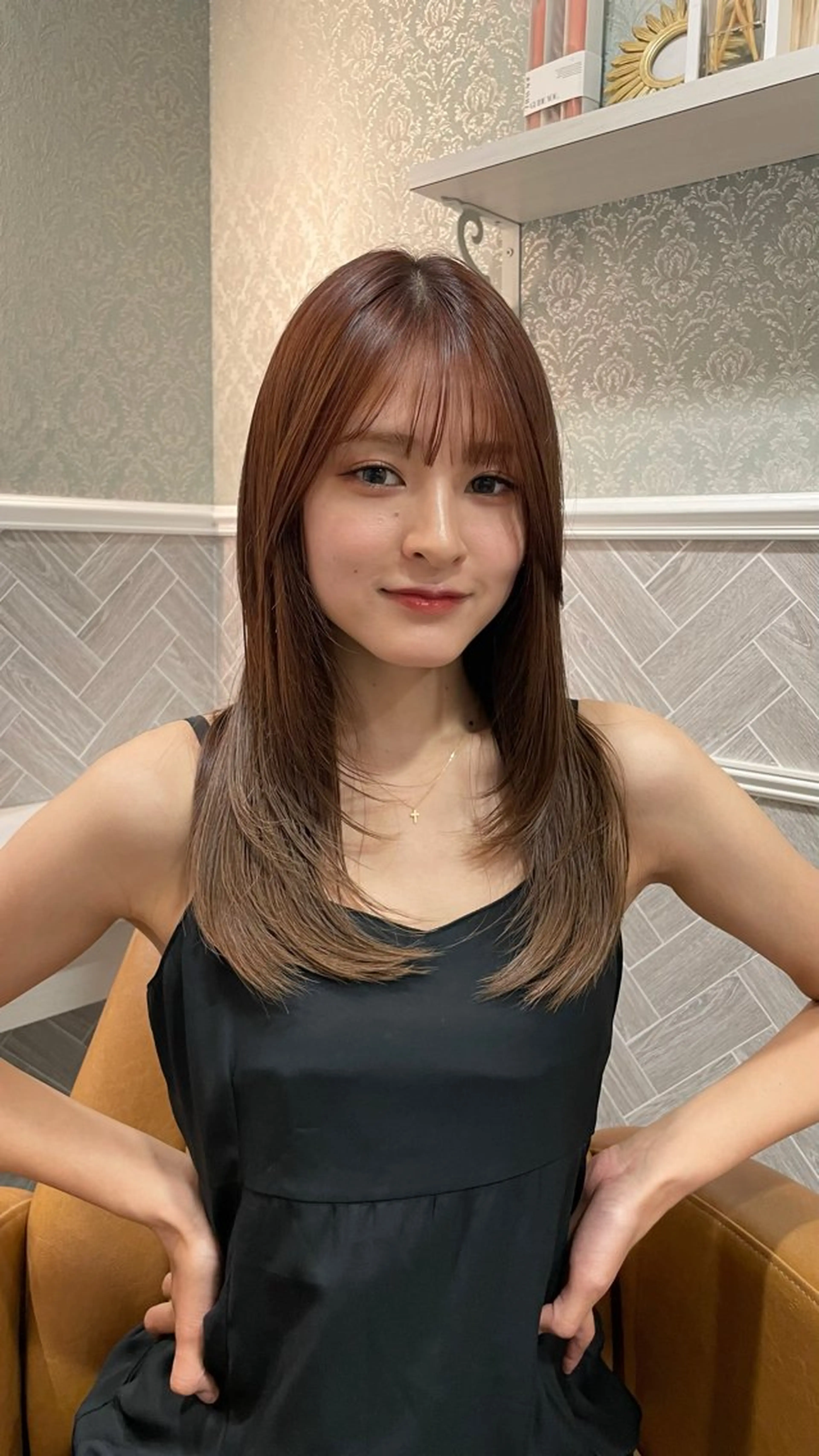 ロング レイヤーカット カット ヘアカラー トリートメント 美髪縮毛矯正🤍 髪質改善/Shinaのヘアスタイル