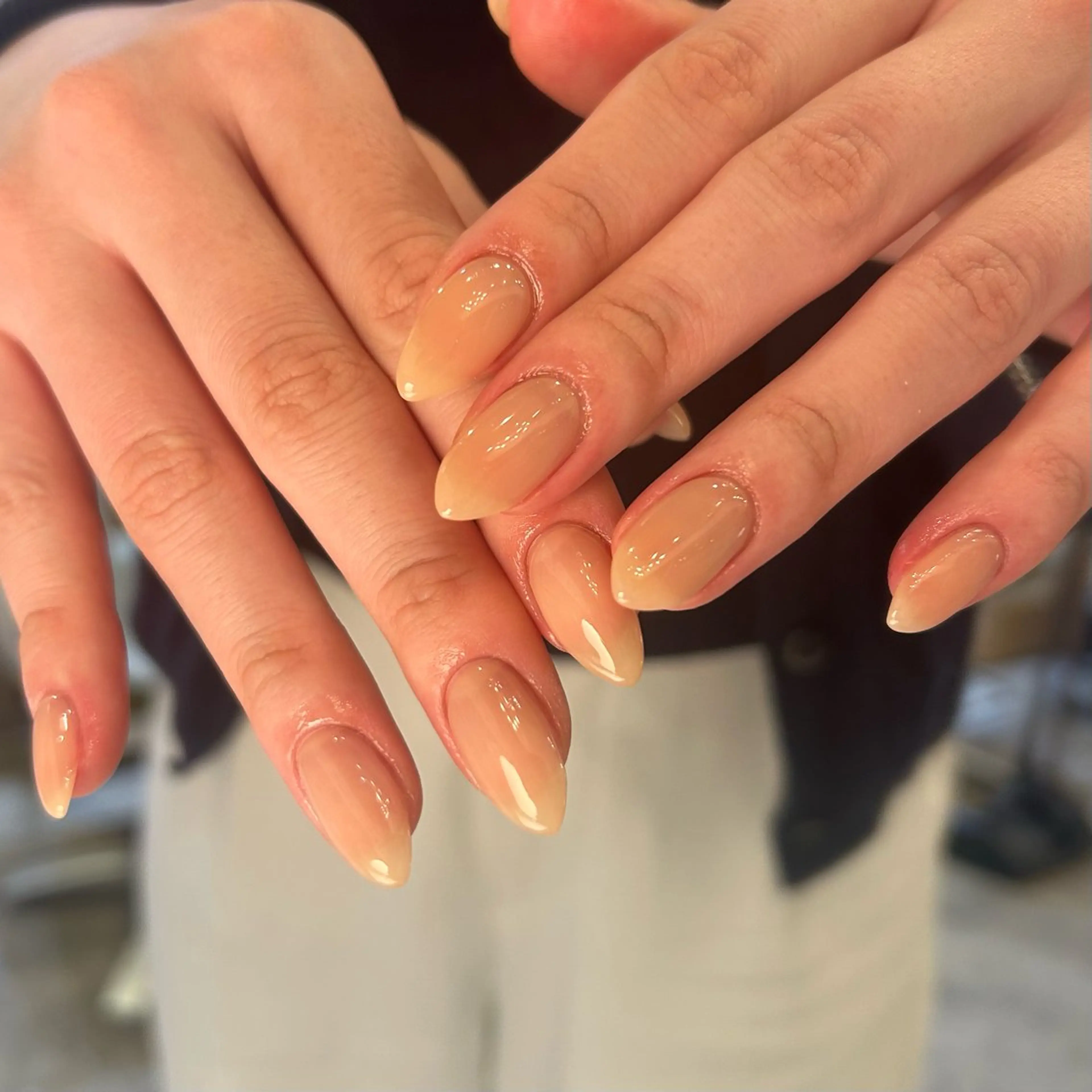 ネイル オレンジ ハンドネイル Yumi シンプルネイルのネイルデザイン