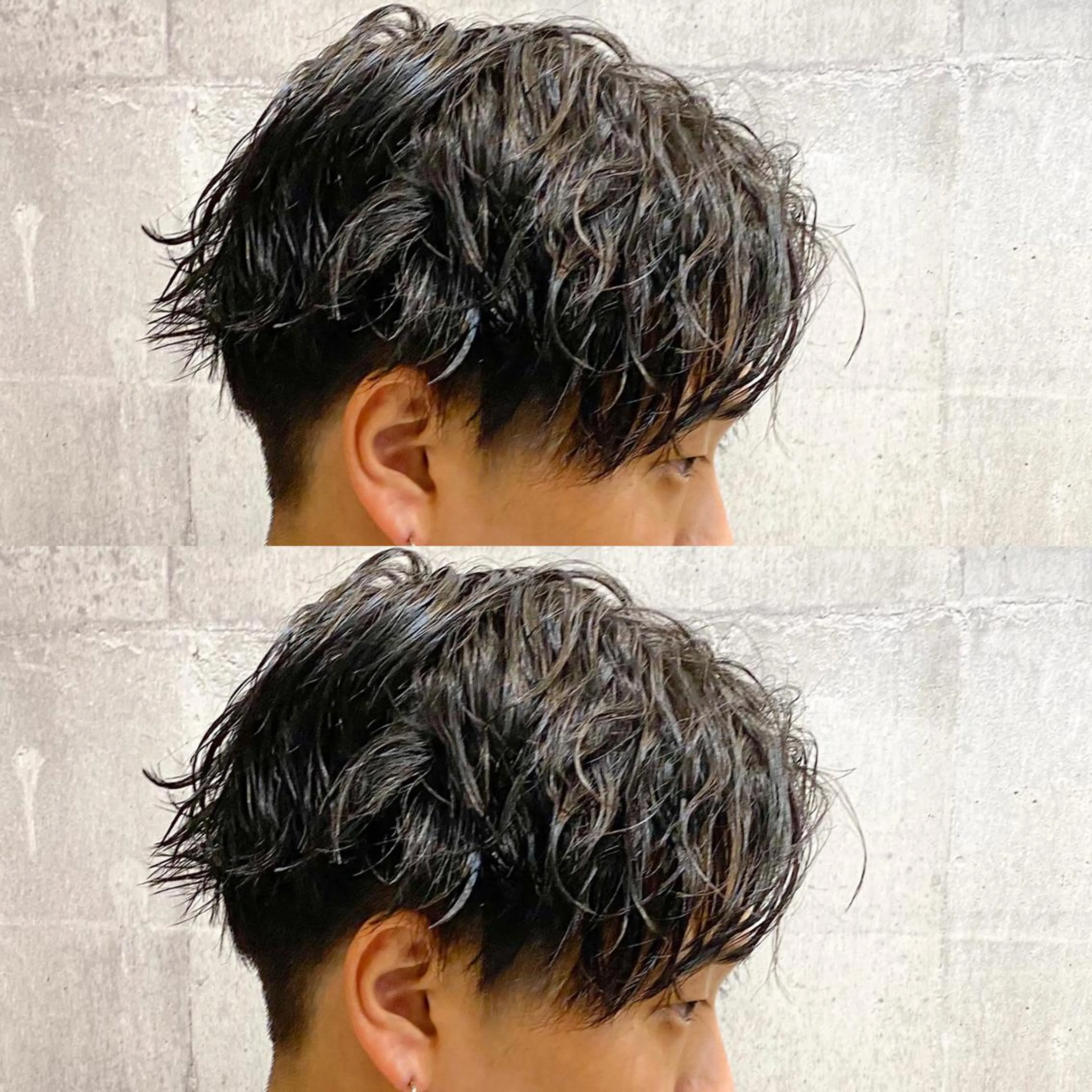 ミディアム パーマ メンズ 高橋 宏輔のヘアスタイル