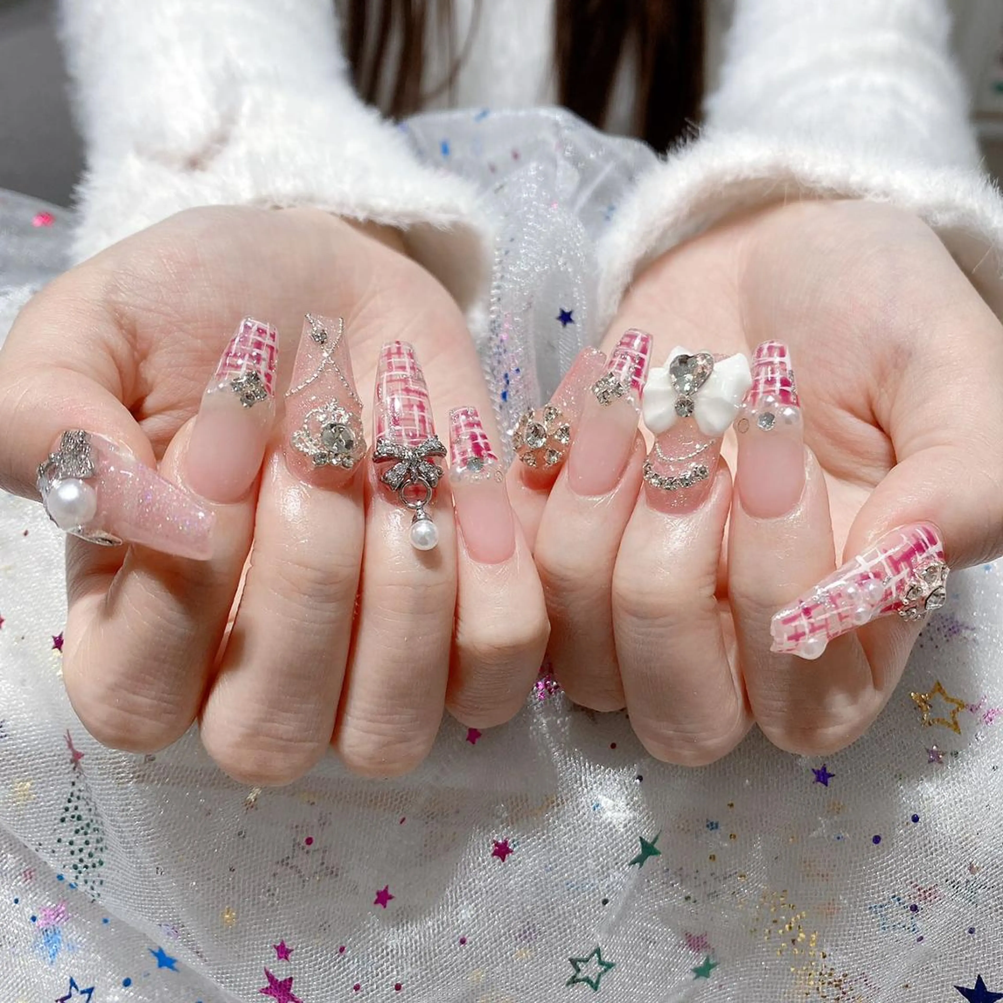 ネイル アートネイル 長さ出し ネイルチップ 🎀kira 長さだし💗モチ最高のネイルデザイン