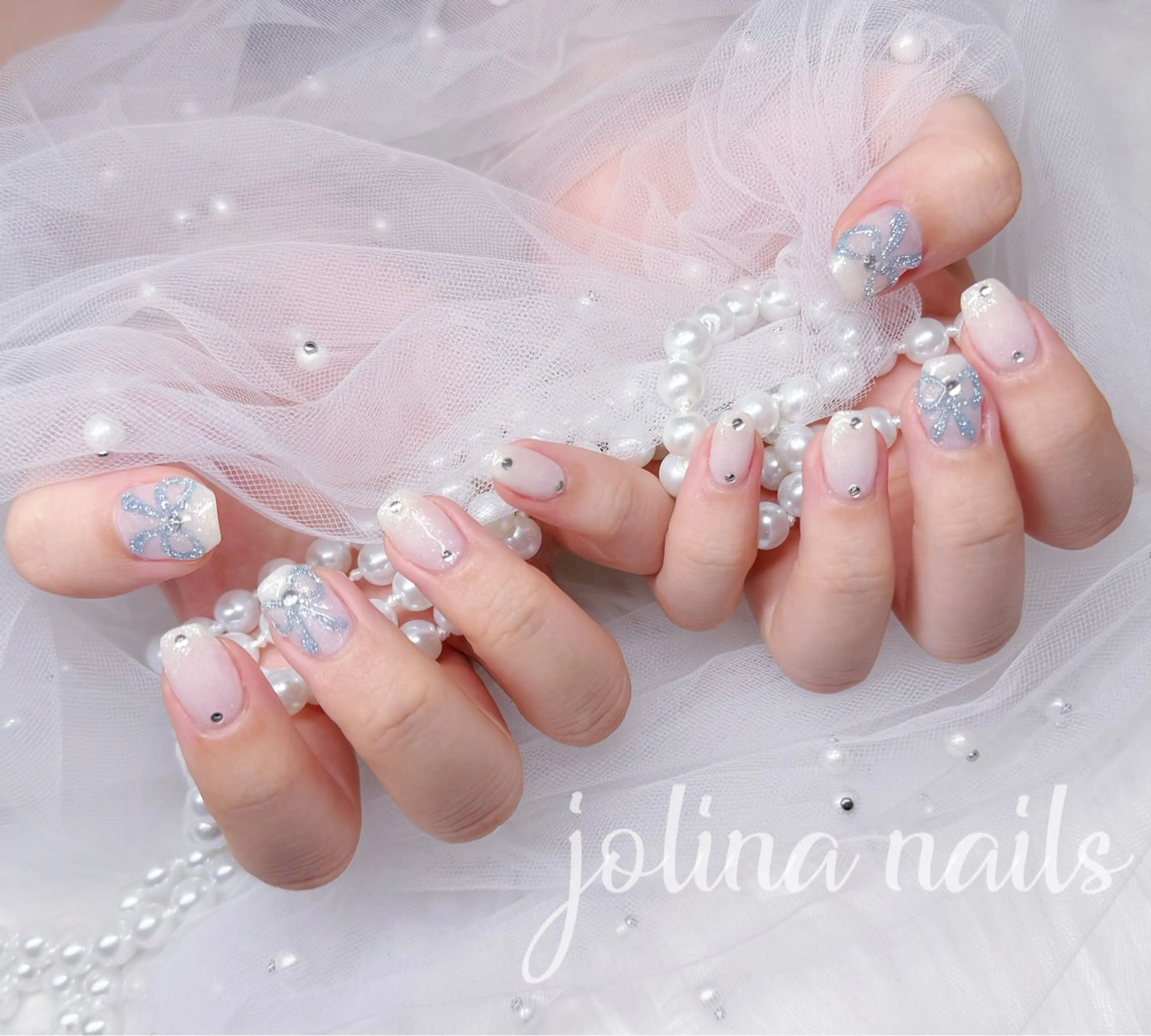 ネイル 持ち込み リボン jolina nails鶴見店のネイルデザイン