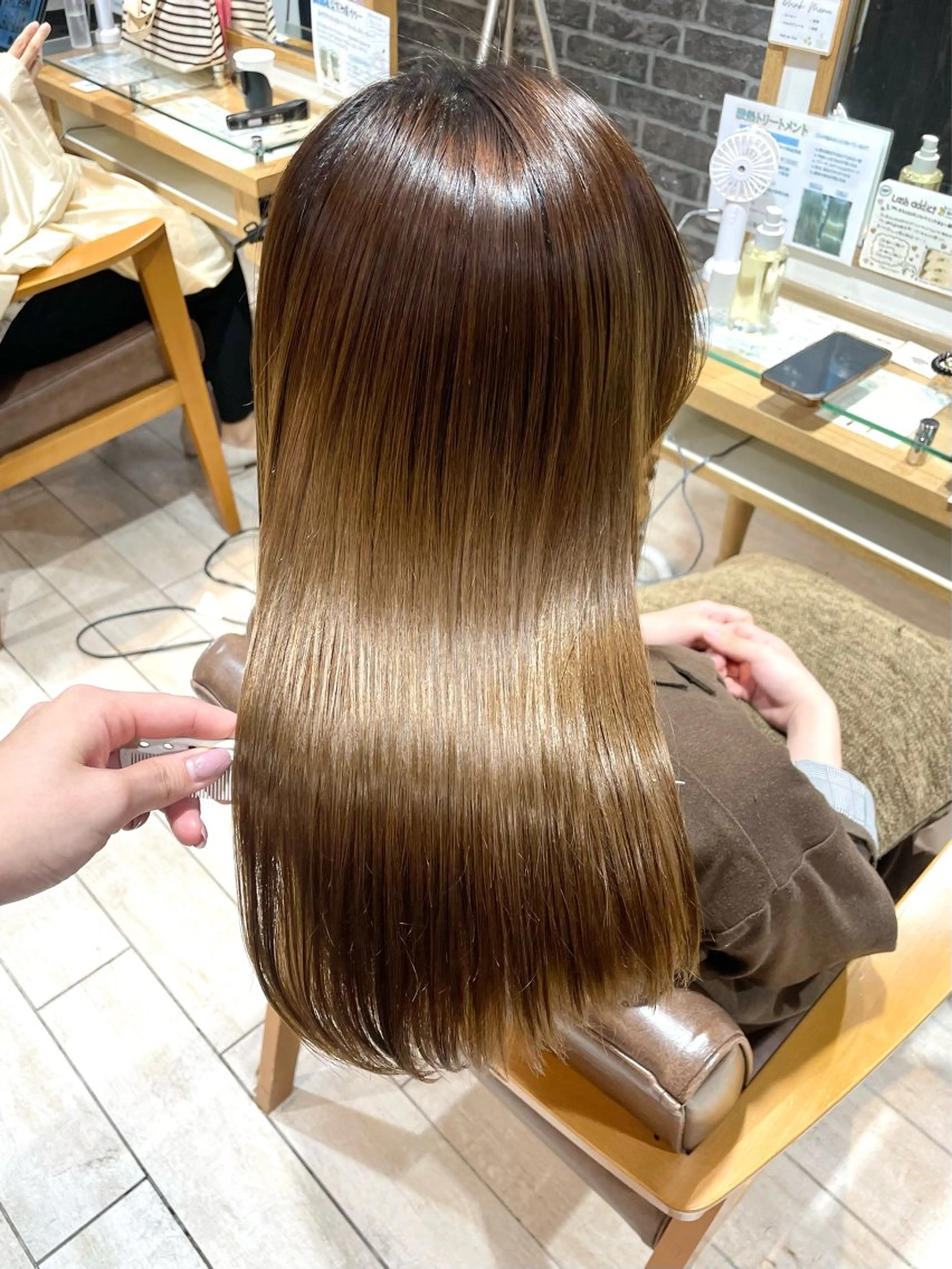 ロング 縮毛矯正 酸性ストレート 縮毛矯正 トリートメント 🍬kanami 🍬ボブ/暖色カラーのヘアスタイル