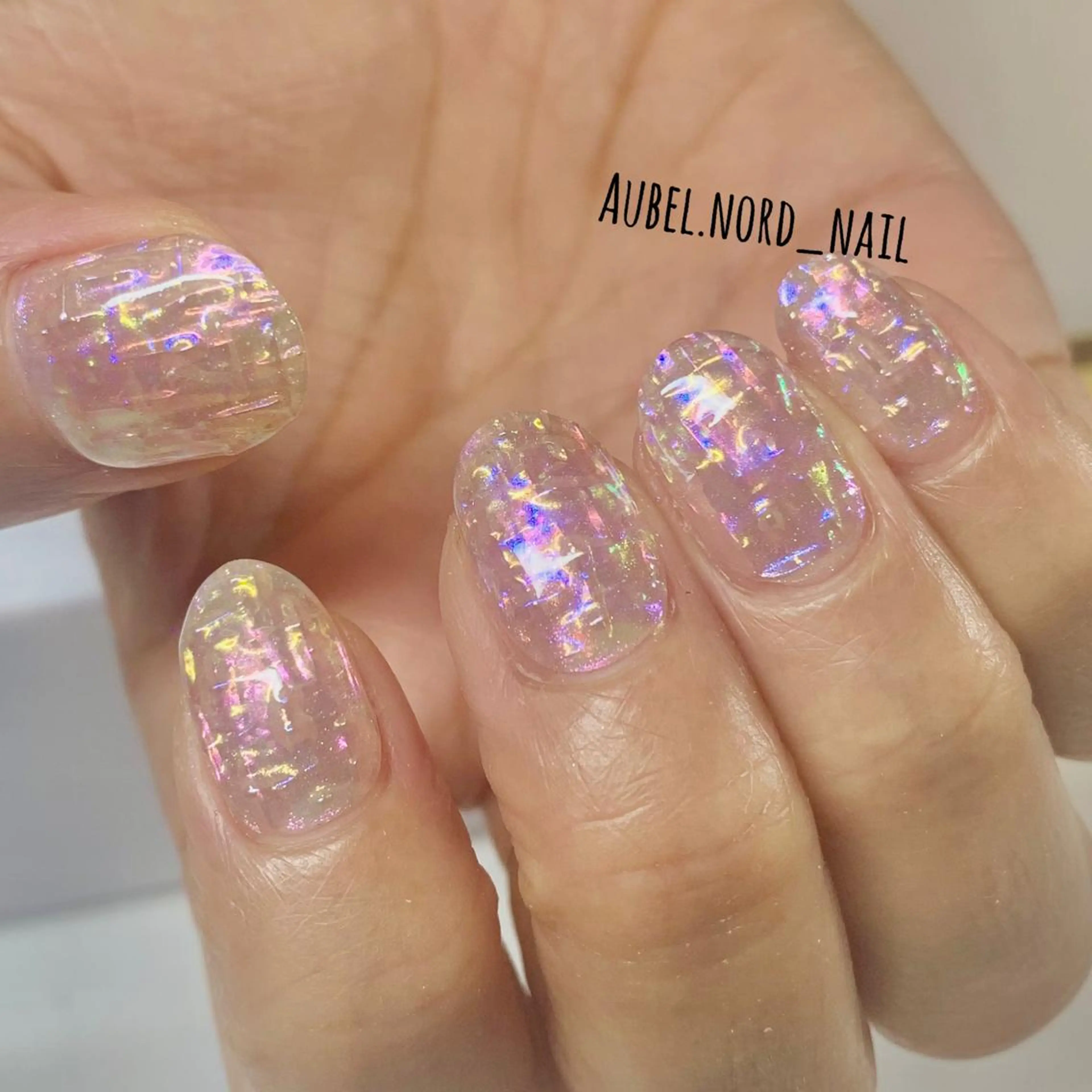 ネイル オーロラネイル ツイードネイル Aubel.nord オーベルノールのネイルデザイン