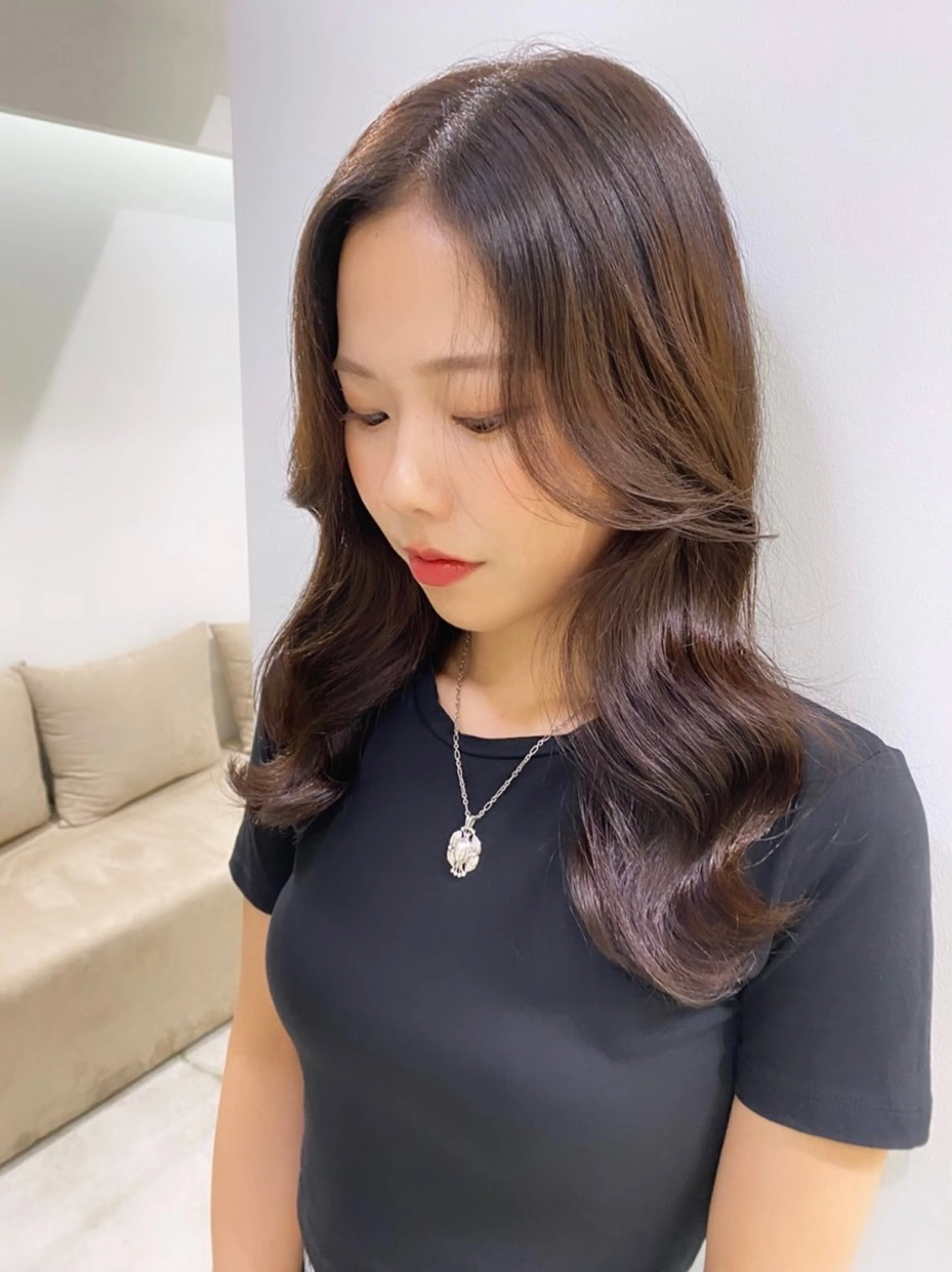 ロング 韓国風ヘア レイヤーカット カット トリートメント 似合わせレイヤー/ 縮毛矯正🎀minaのヘアスタイル