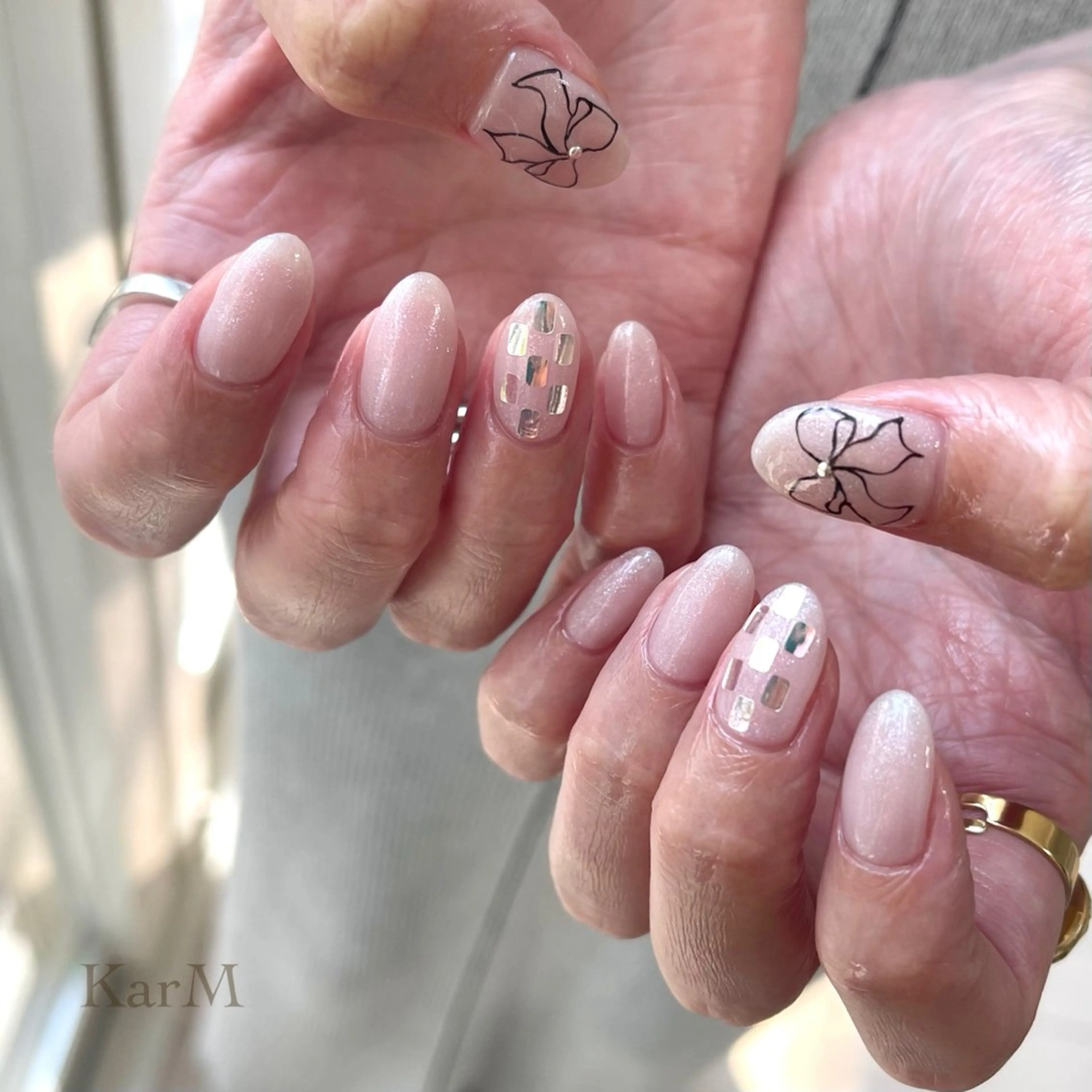 ネイル オーロラネイル チークネイル フットネイル フレンチネイル 韓国ネイル ハンドネイル ogino karinのネイルデザイン