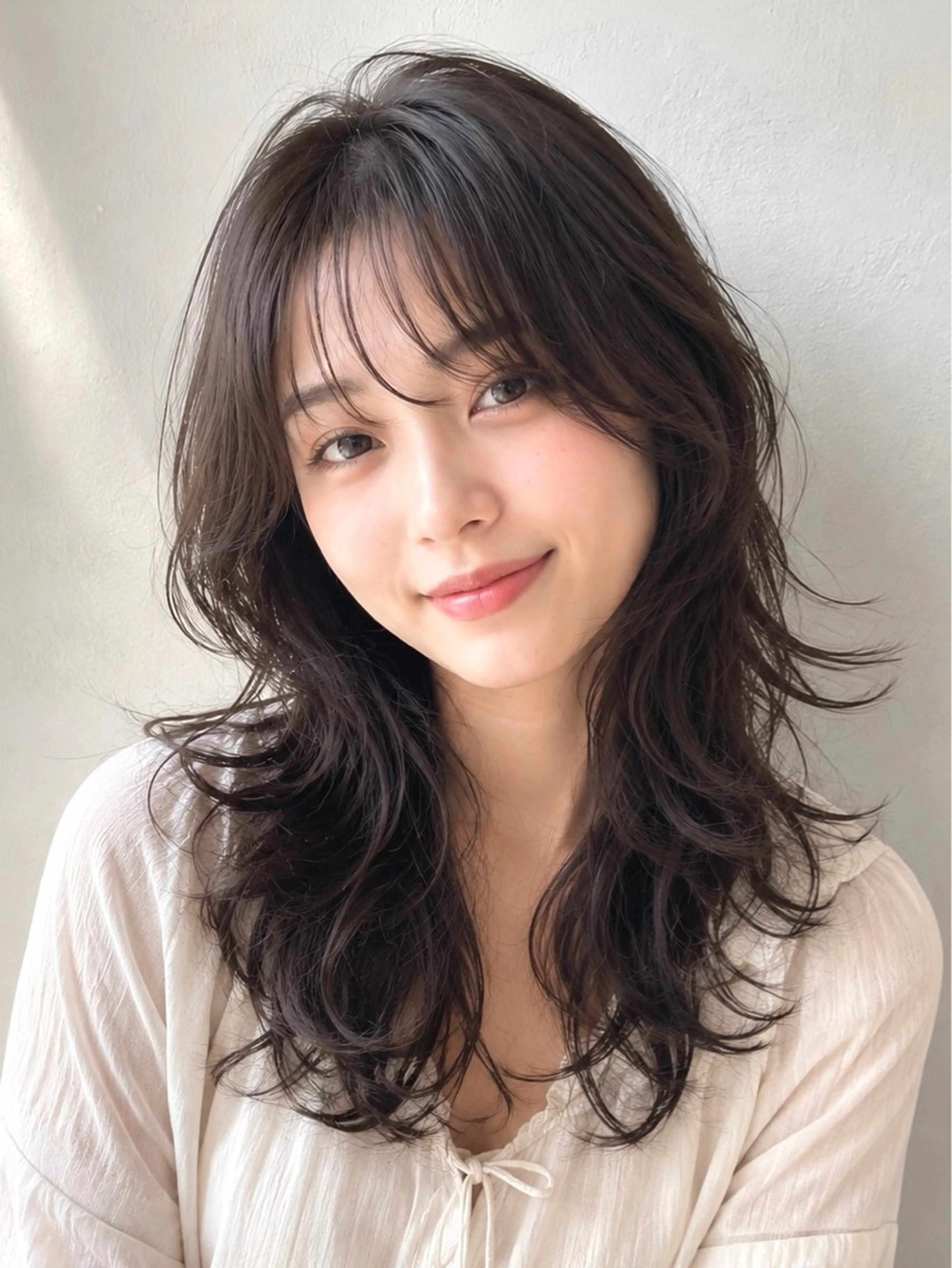 ミディアム パーマ カット パーマ 抜きっぱなしブロンド /ハイトーン/カナタのヘアスタイル