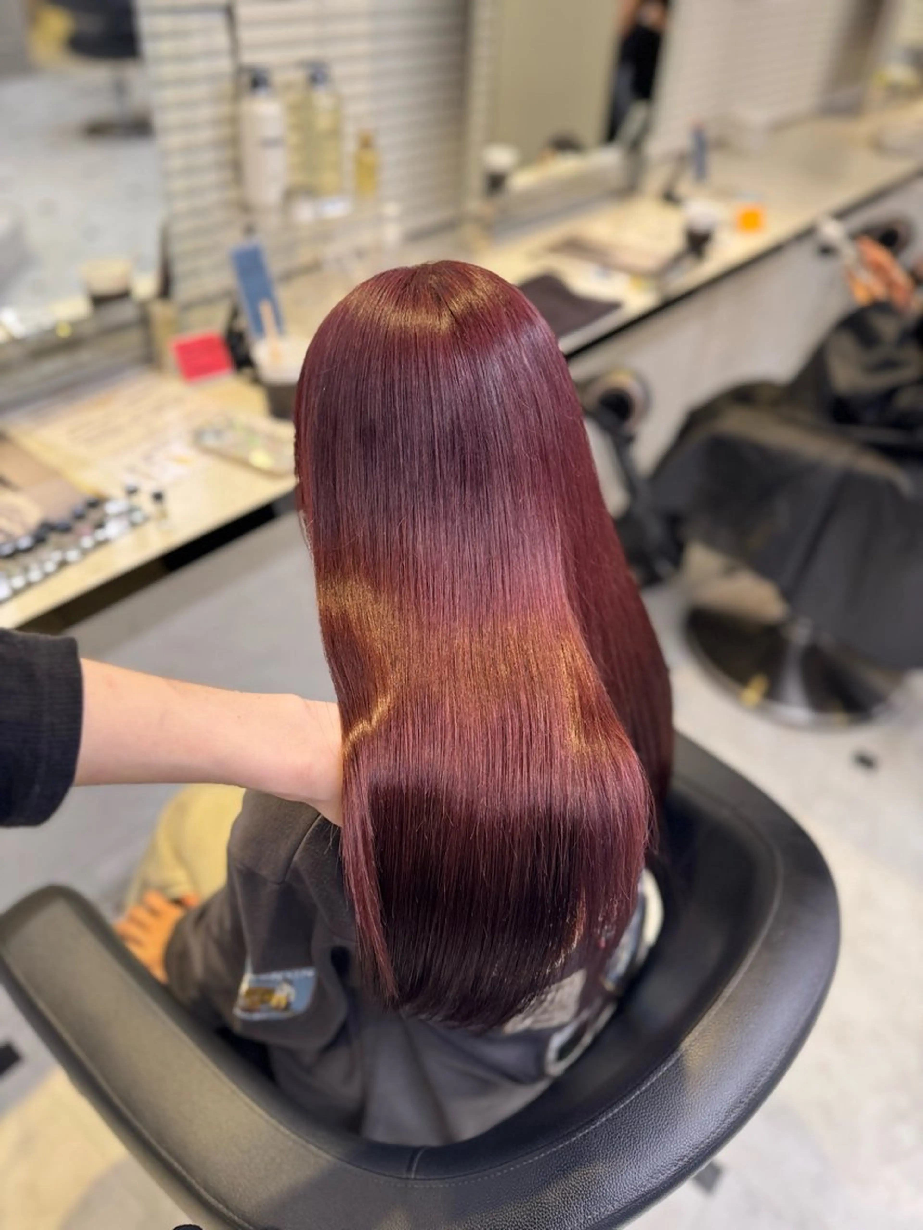 ロング ヘアカラー トリートメント ヘッドスパ ヘアセット ♥️韓国風透明感 暖色misa♥️のヘアスタイル