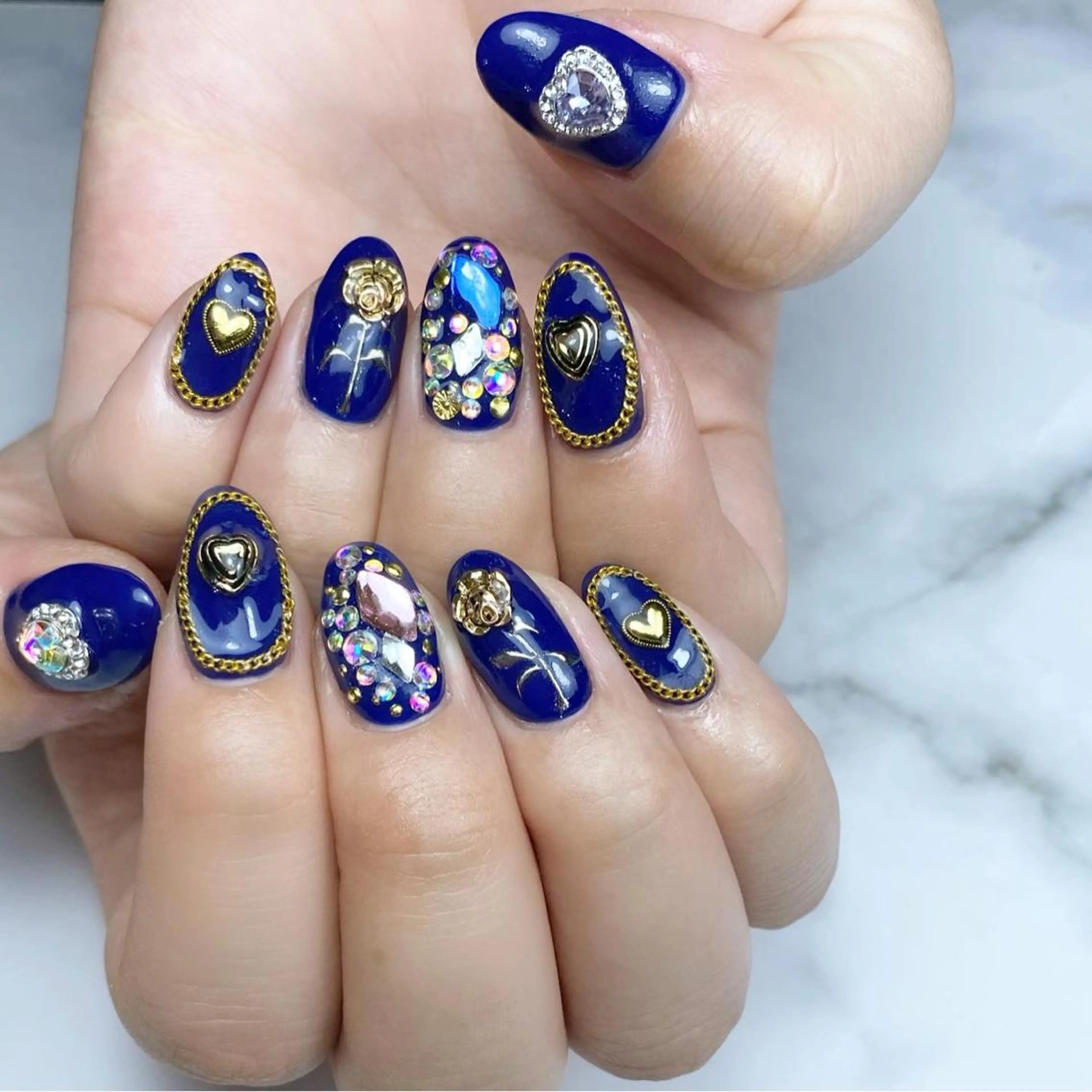 ネイル ネイビー パープル Nail ameria megu所属・ameria meguのネイルデザイン