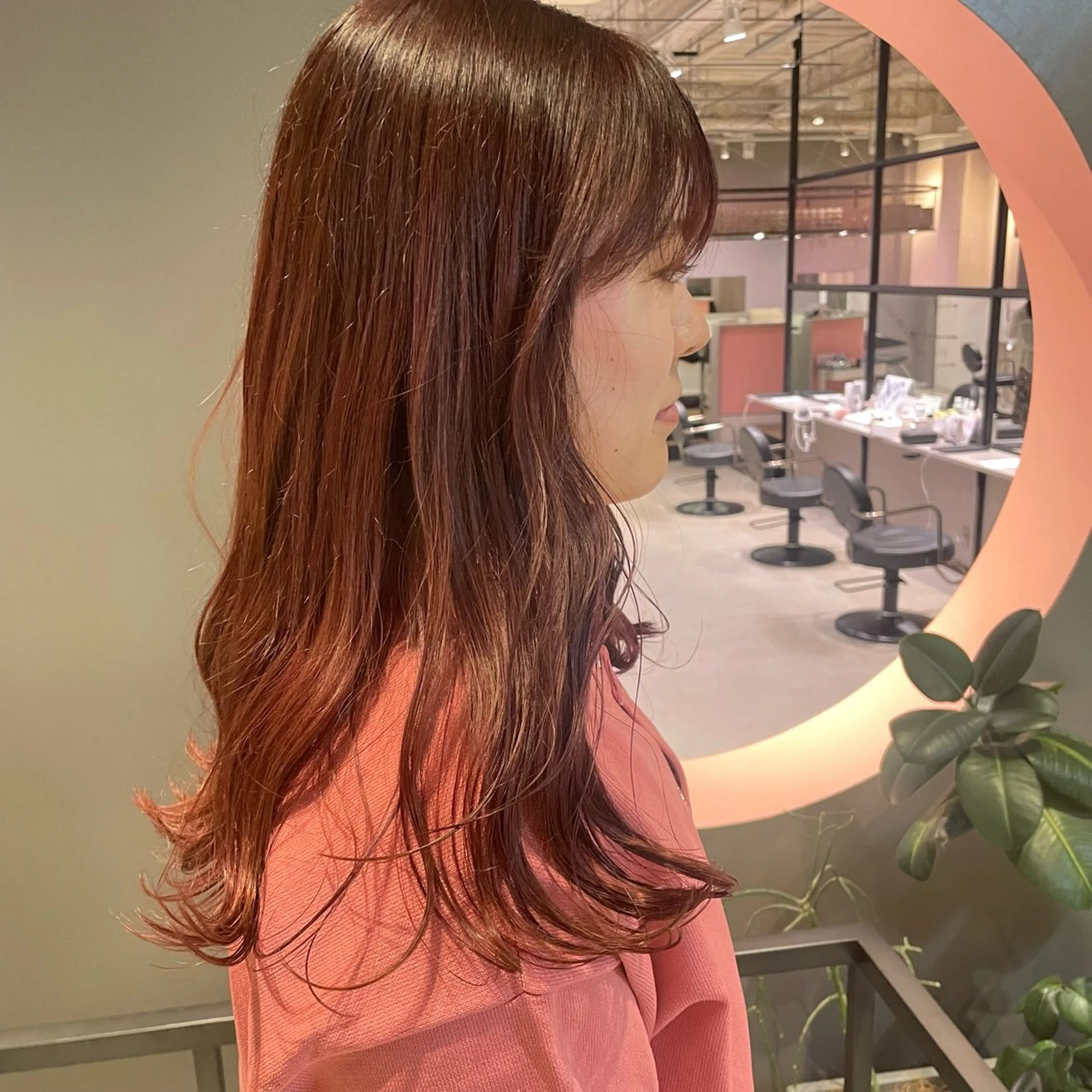 セミロング カラー ピンクカラー ないとう ゆうかのヘアスタイル