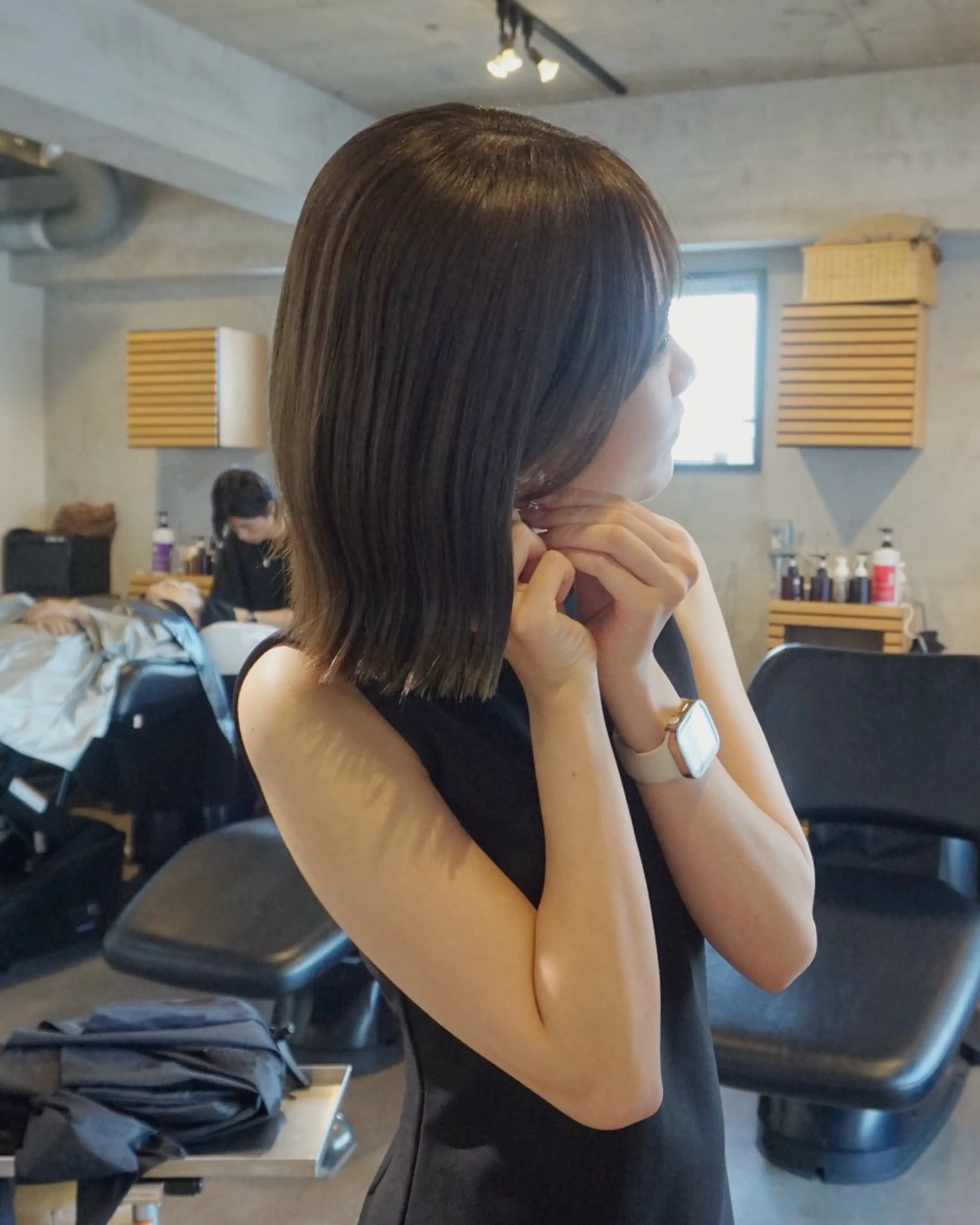 ミディアム ボブレイヤー ボブ レイヤーカット カット ヘアカラー レイヤー特化🪽 yuka【高円寺】のヘアスタイル