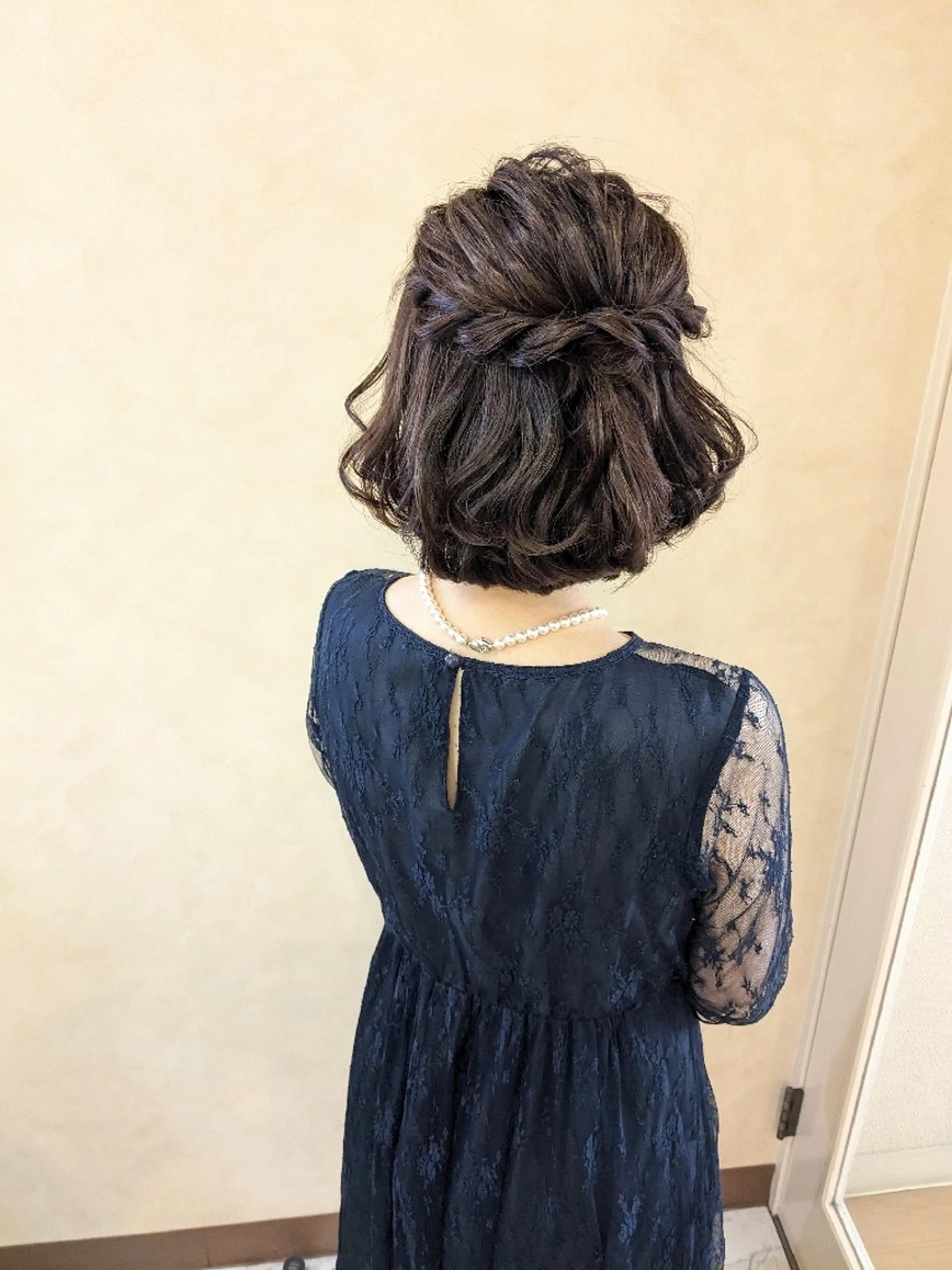 ミディアム ヘアアレンジ ハーフアップ ボブ ヘアセット miku ヘアセット/着付けのヘアスタイル