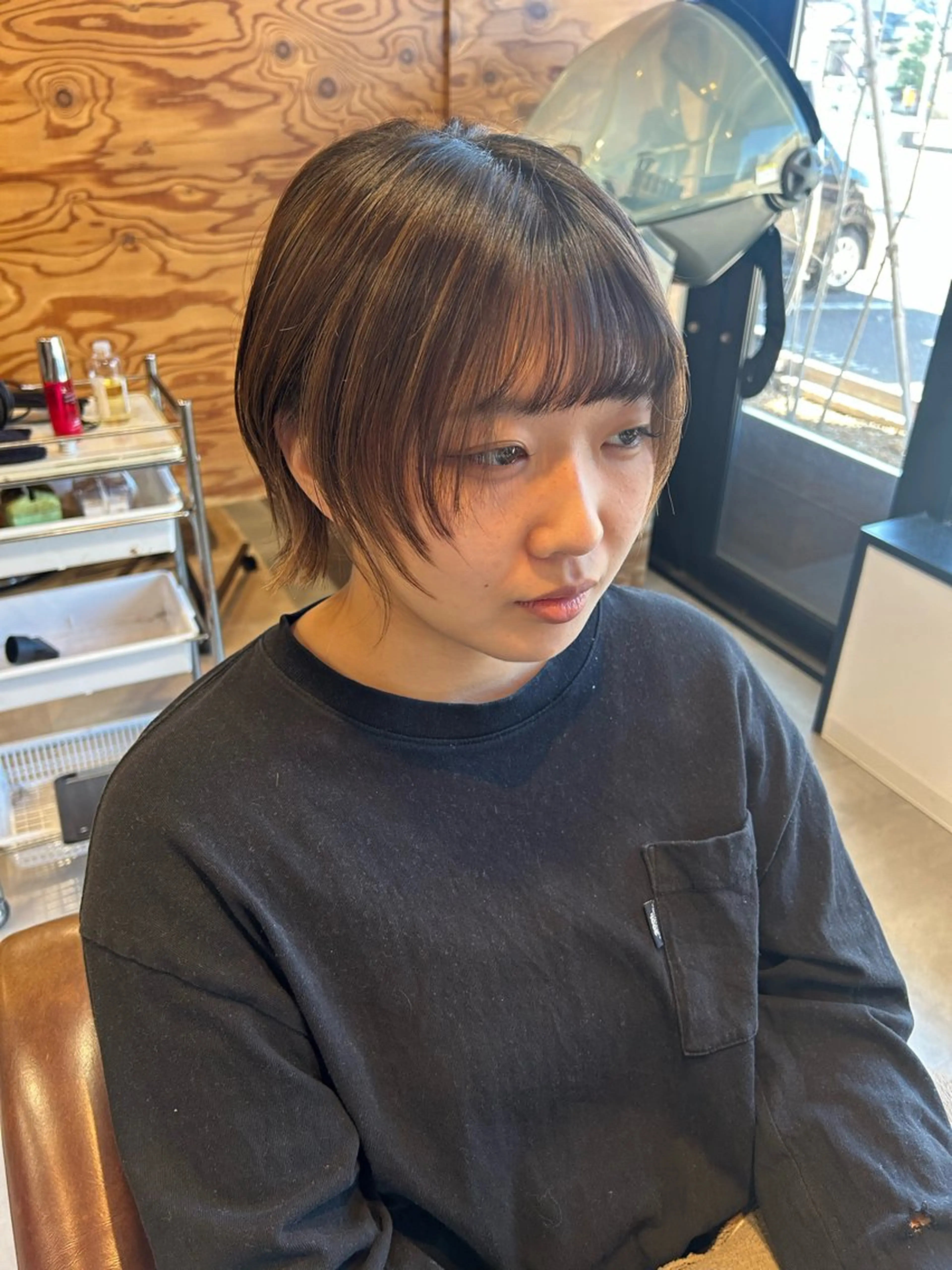 ショート ボブレイヤー ボブ レイヤーカット adorable 樋口円のヘアスタイル