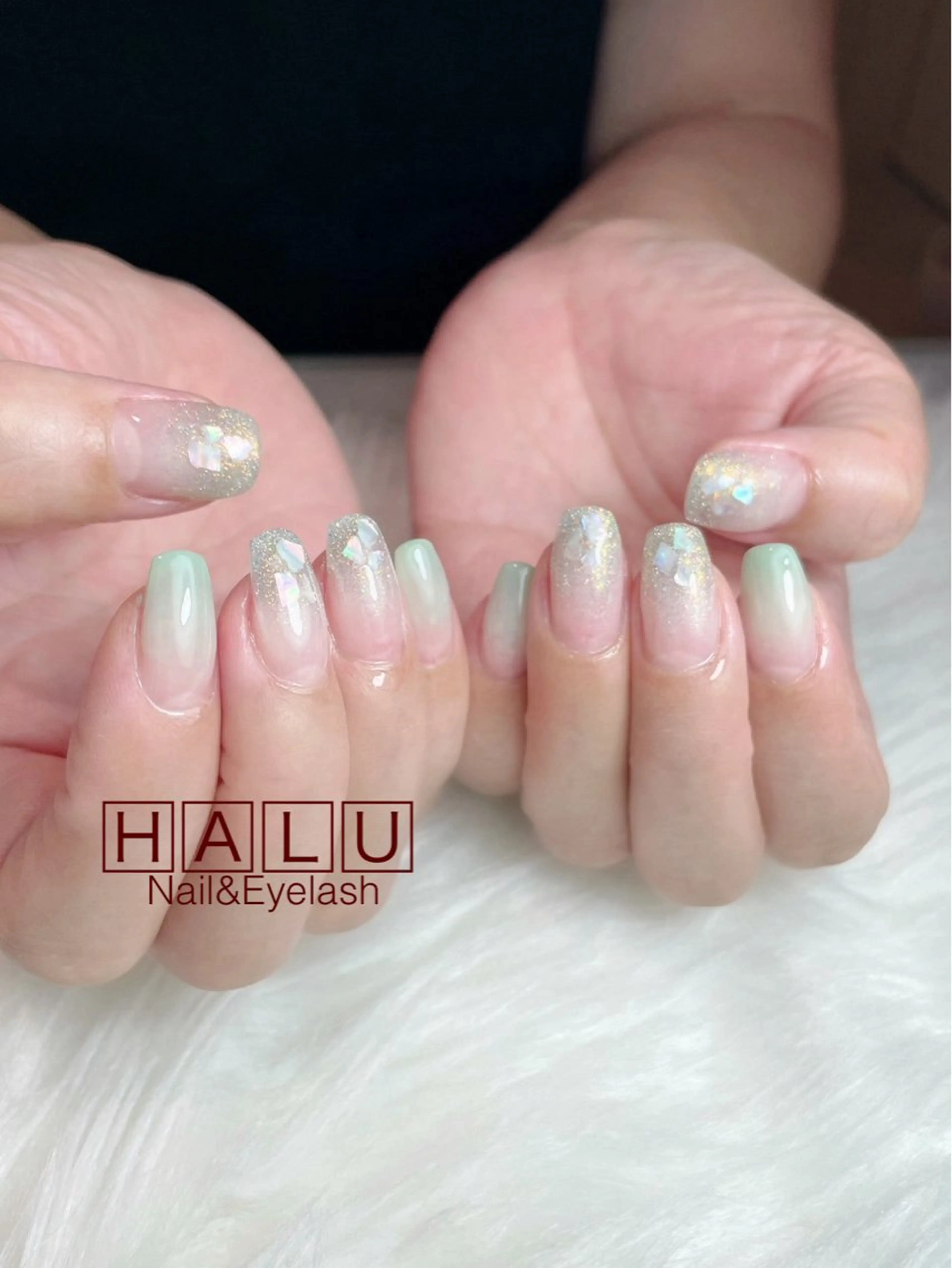 ネイル グリーン HALU ハルのネイルデザイン