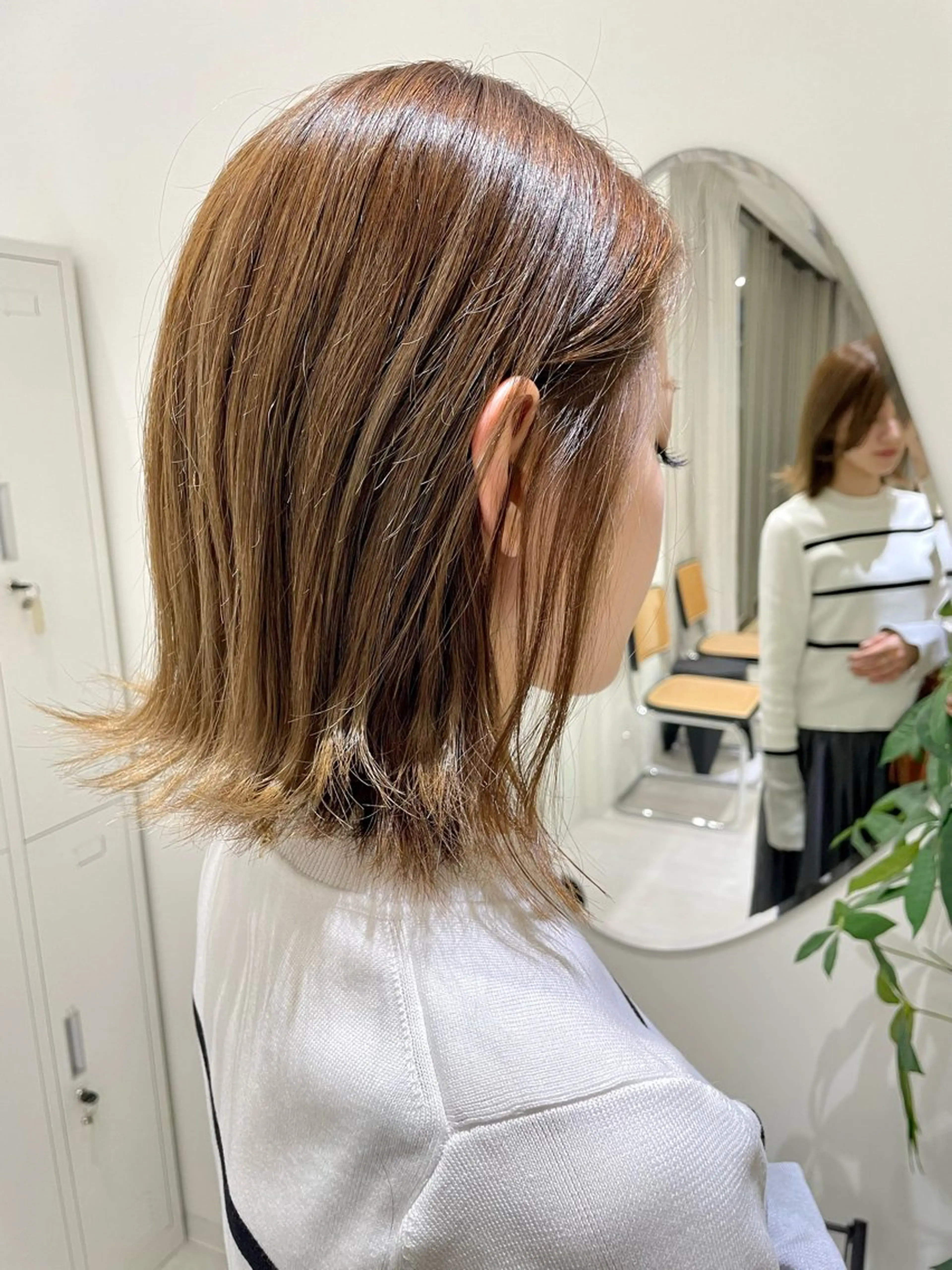 ミディアム カラー フェイスレイヤー/ 小顔/髪質改善　関のヘアスタイル