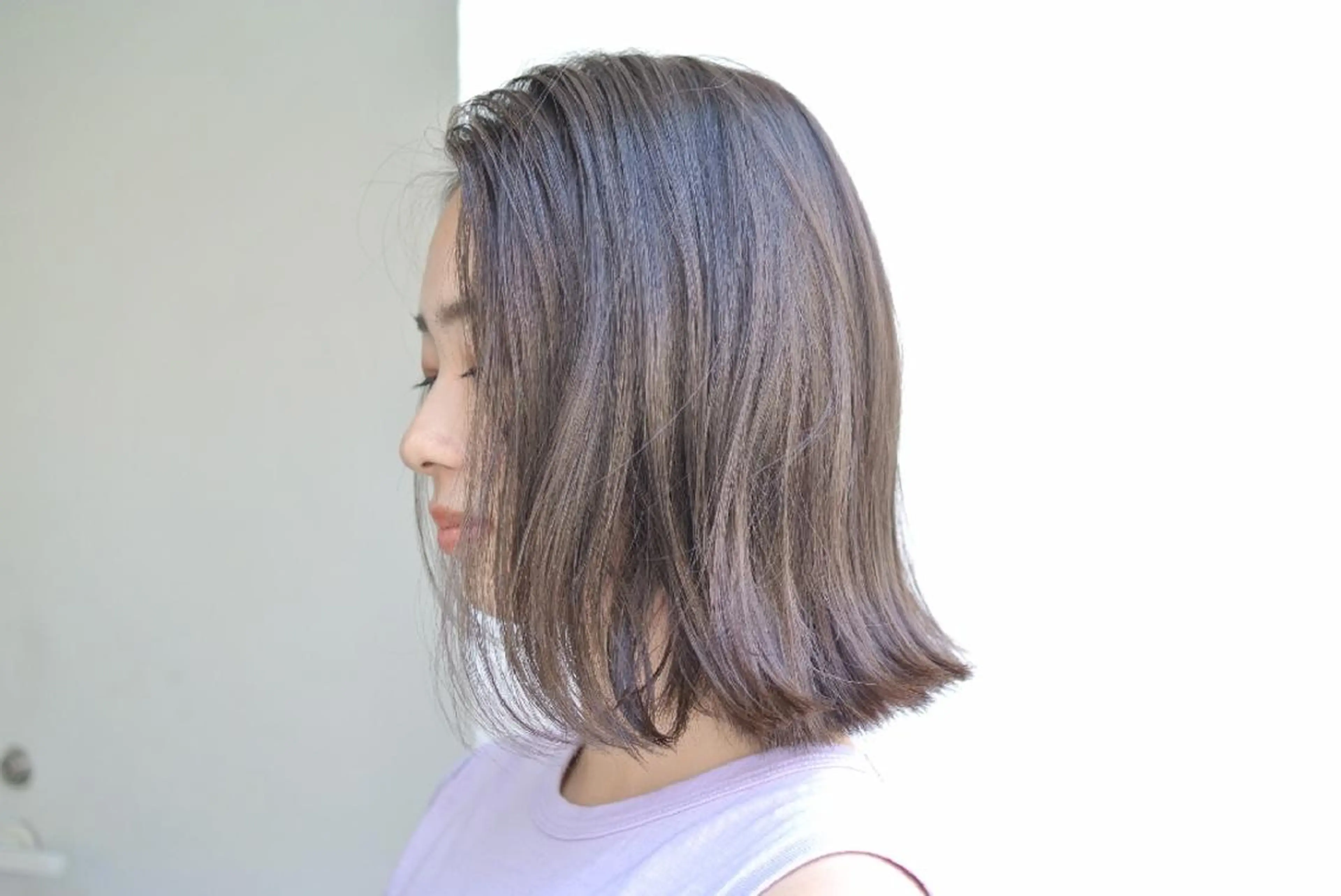 ミディアム カラー 透明感カラー グレージュ 樋口 千尋のヘアスタイル