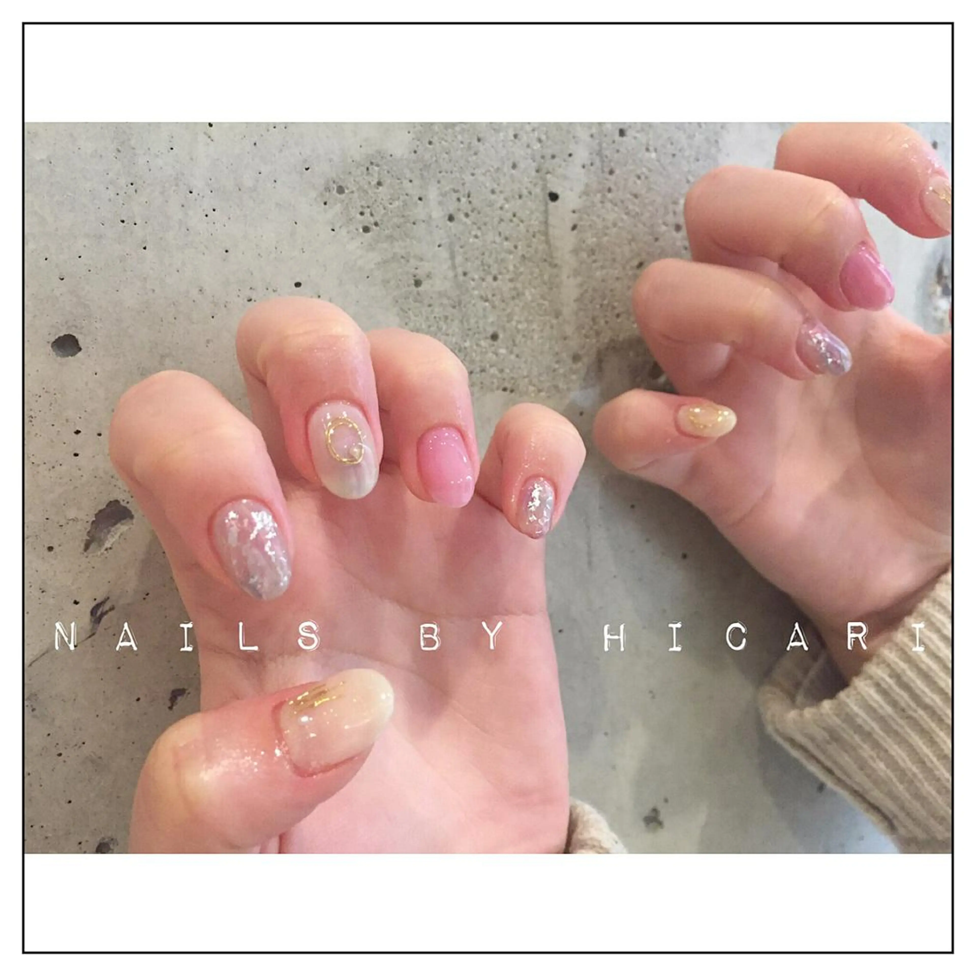 カラー ネイル マツエク・マツパ ジェルネイル ニュアンスネイル パラジェル illum hicariのネイルデザイン