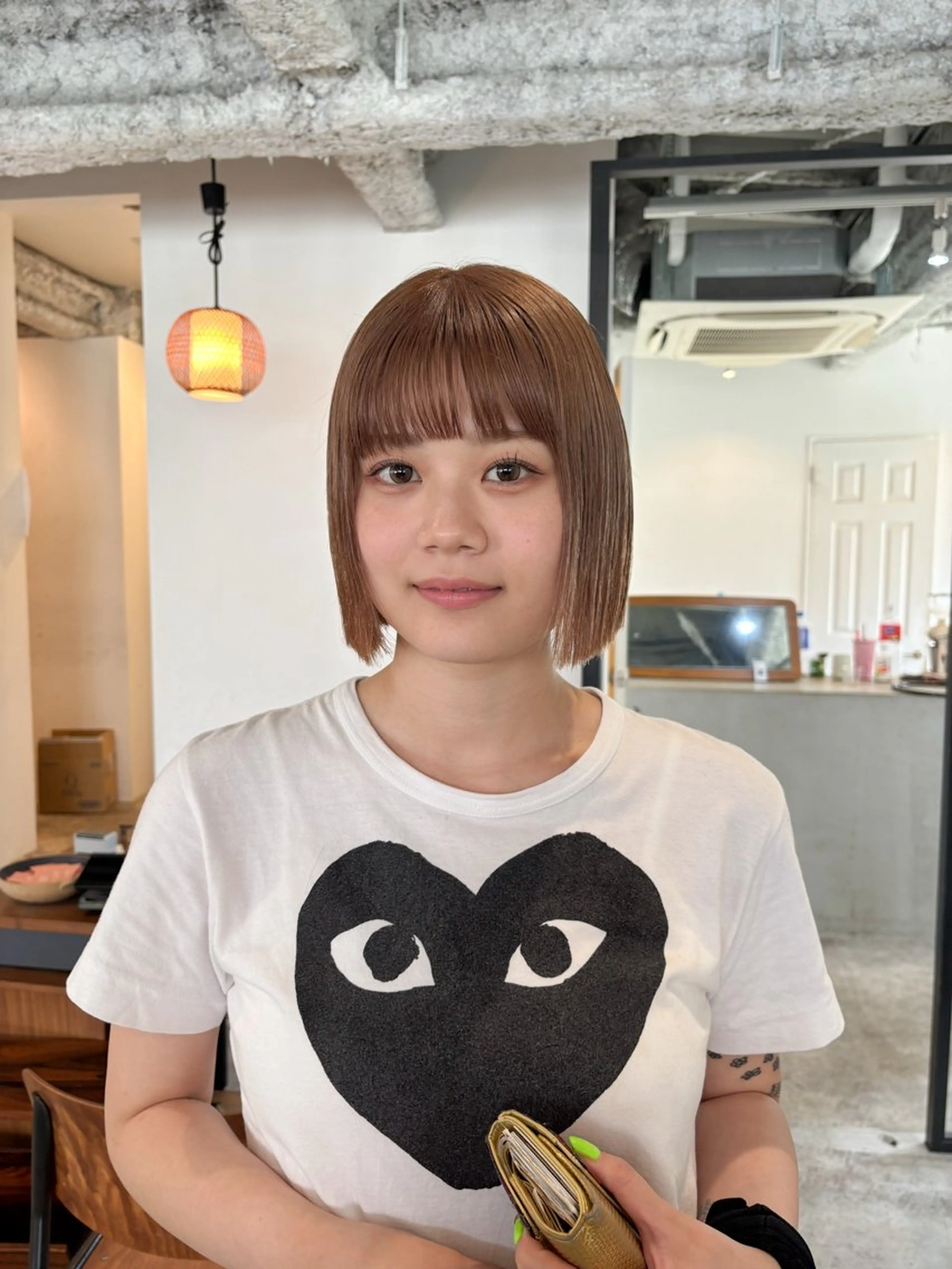 ミディアム カラー ボブ ワイドバング カット ヘアカラー トリートメント Takuma Suzuki中目黒のヘアスタイル