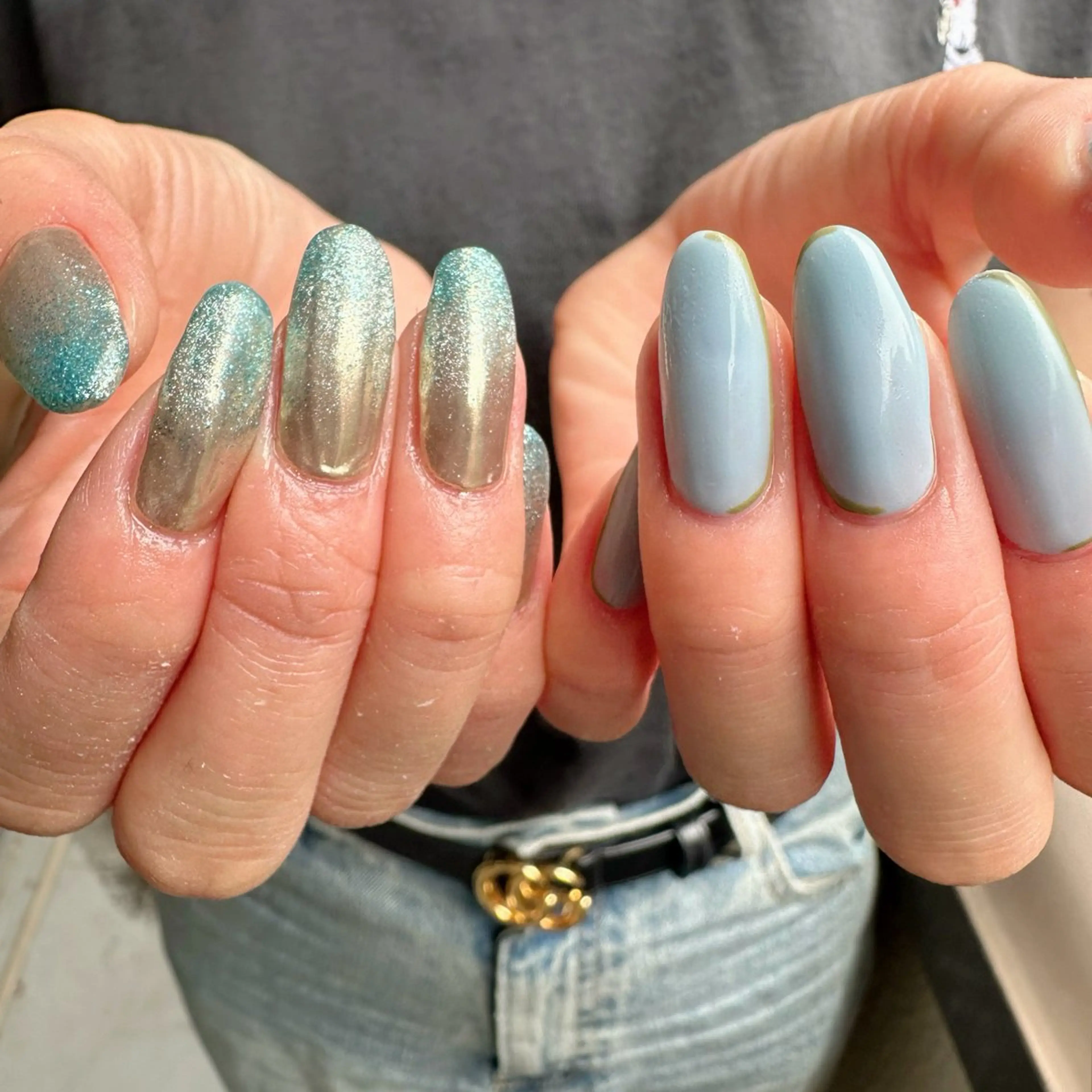 ネイル ブルー クリアネイル 氷ネイル・うるうるネイル 韓国ネイル 水色 🪞KAPE NAIL 🪞のネイルデザイン