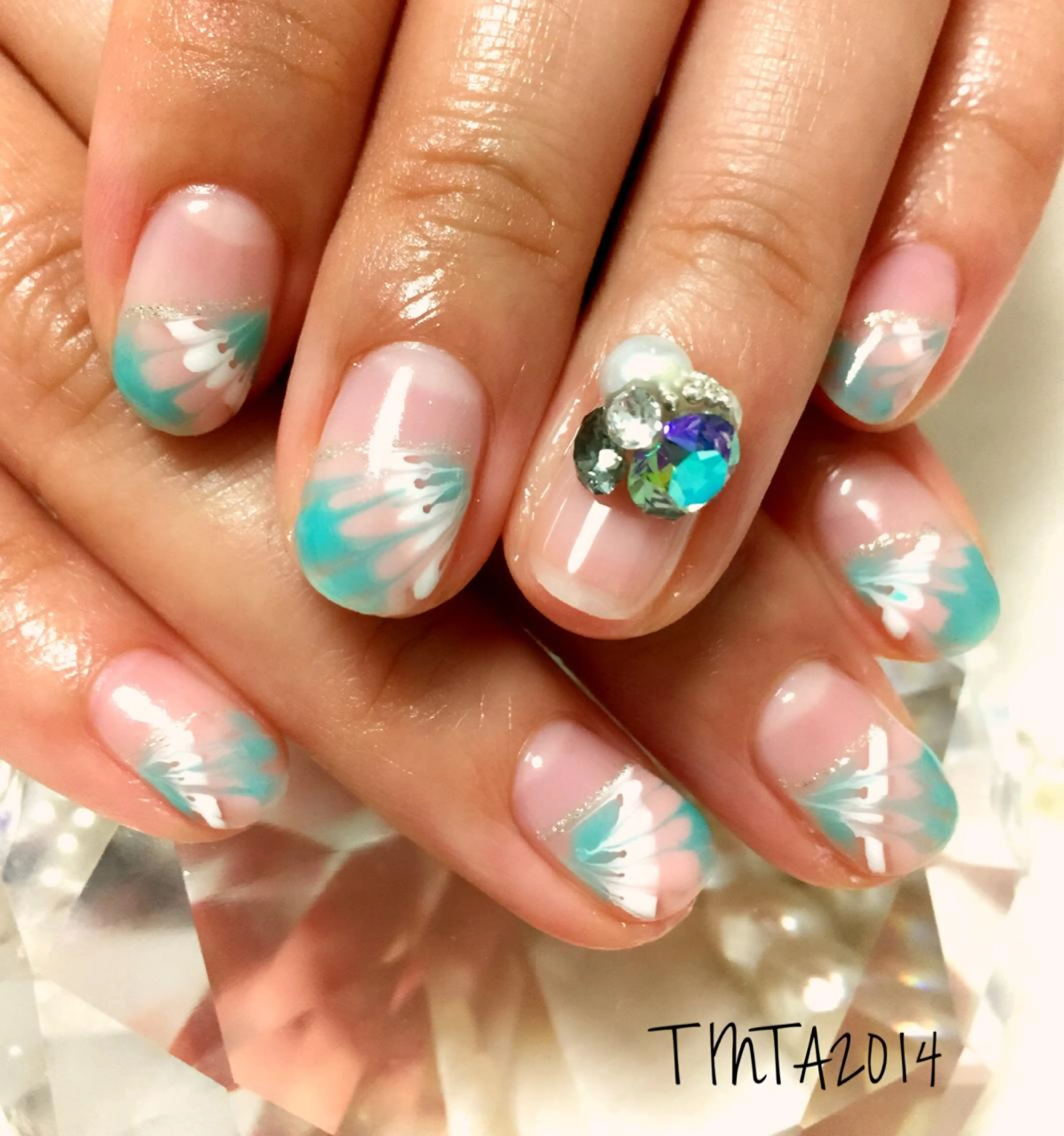 ネイル ピーコックネイル 夏ネイル 馬場 典子のネイルデザイン