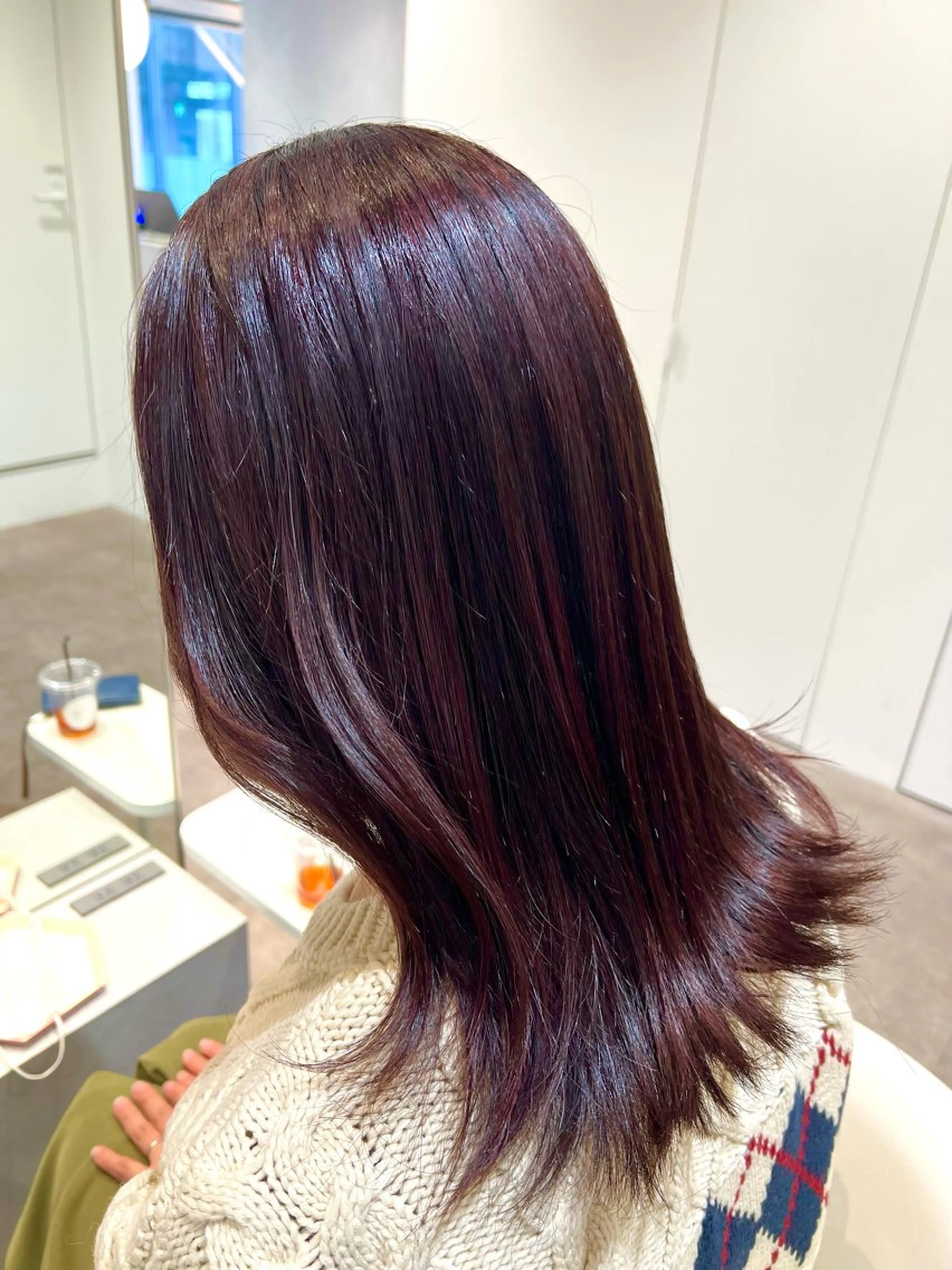 ミディアム カラー ブリーチ ブリーチなしカラー バイオレットカラー 💎透明感カラー特化 💎TAISEIのヘアスタイル