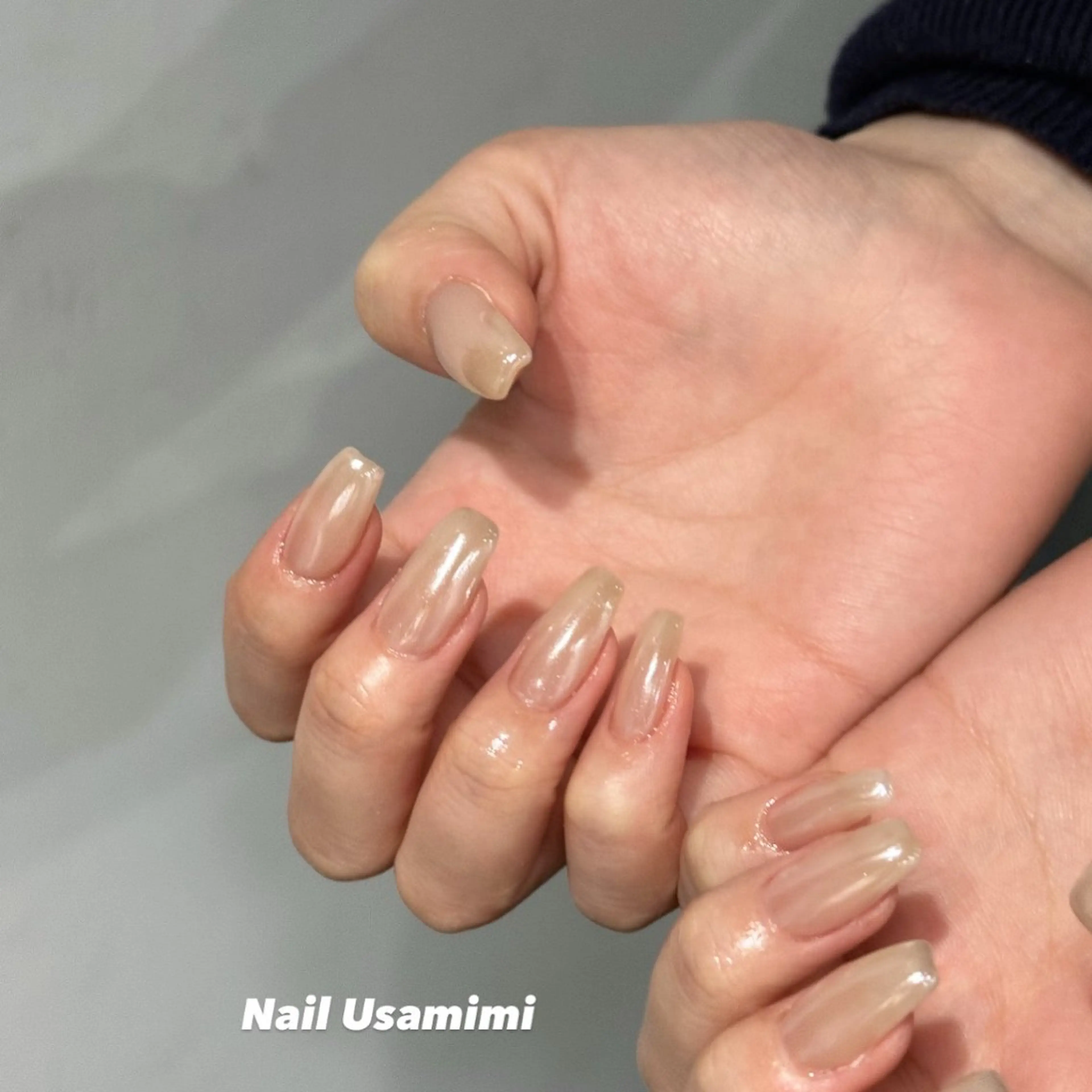 ネイル オーロラネイル ミラーネイル ワンホンネイル ハンドネイル 本町NailUsaM imi MOMOKAのネイルデザイン