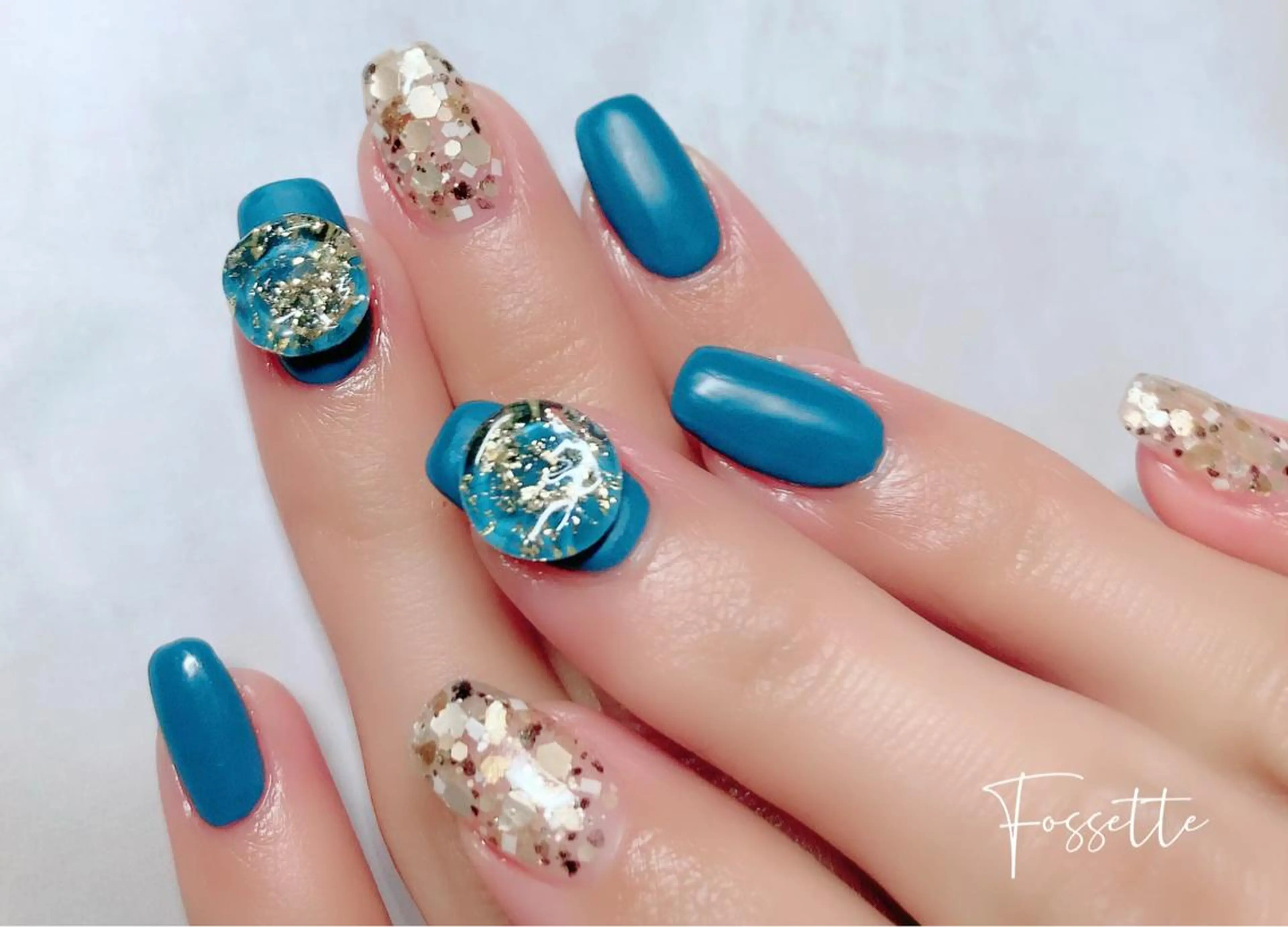 ネイル ジェルネイル ホログラムネイル マットネイル ワンカラーネイル ぷっくりネイル ハンドネイル nailsalon Fossetteのネイルデザイン