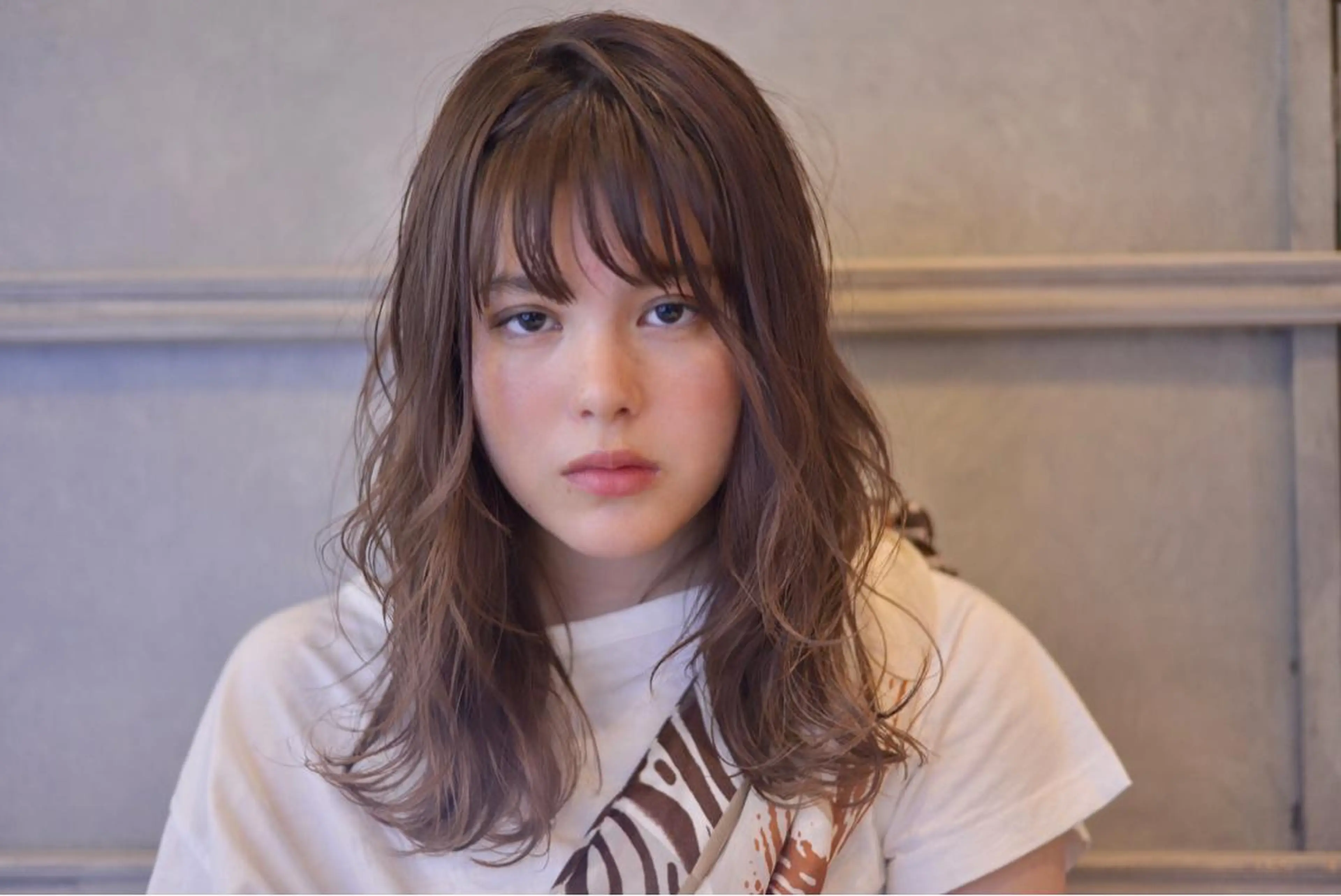 ミディアム カラー パーマ カット ヘアカラー トリートメント RUKA 美容院×ネイリストのヘアスタイル