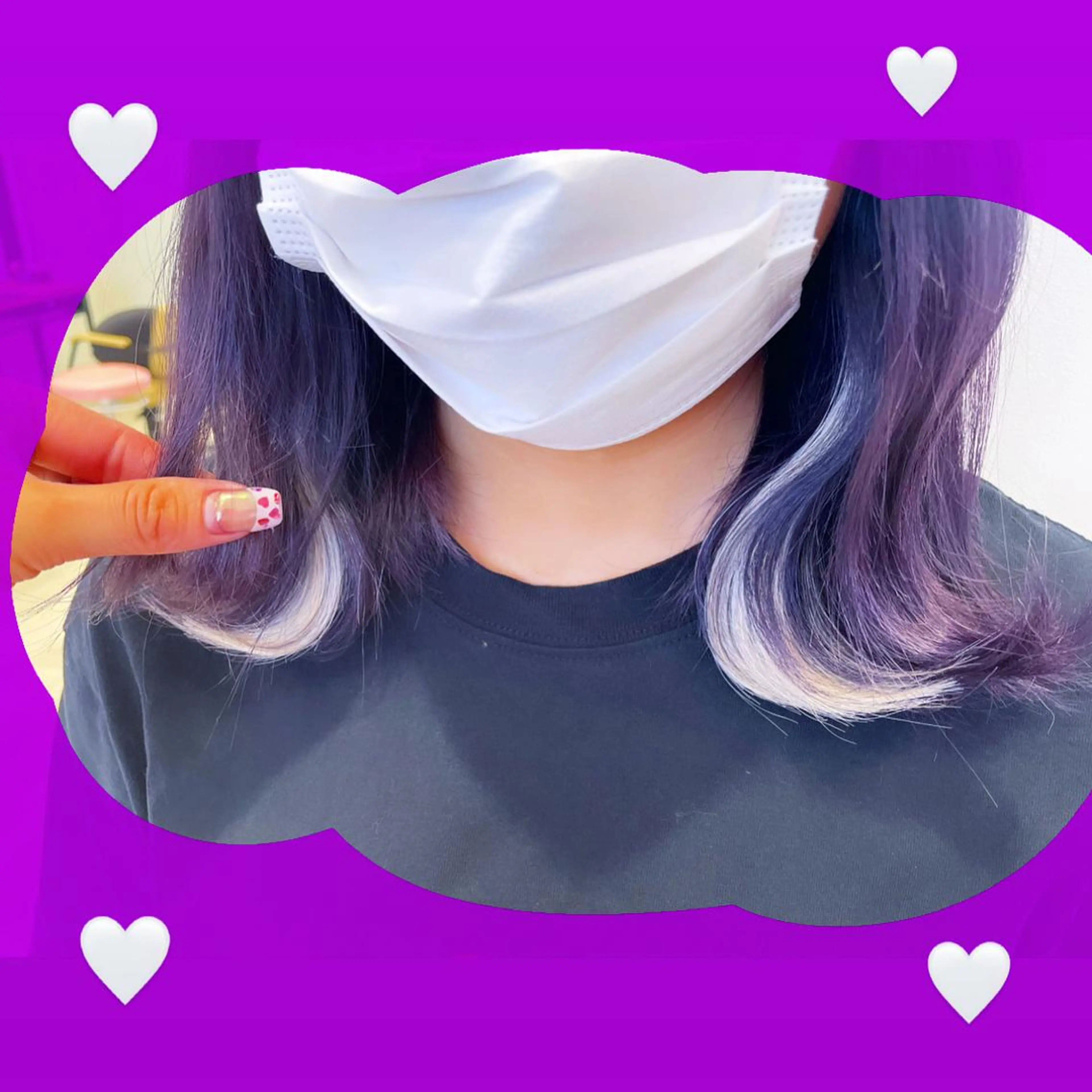 ショート カラー シールエクステ ラベンダーカラー エクステ カット エクステ 新宿駅近♡個室 ♡関口三都季🌜のヘアスタイル