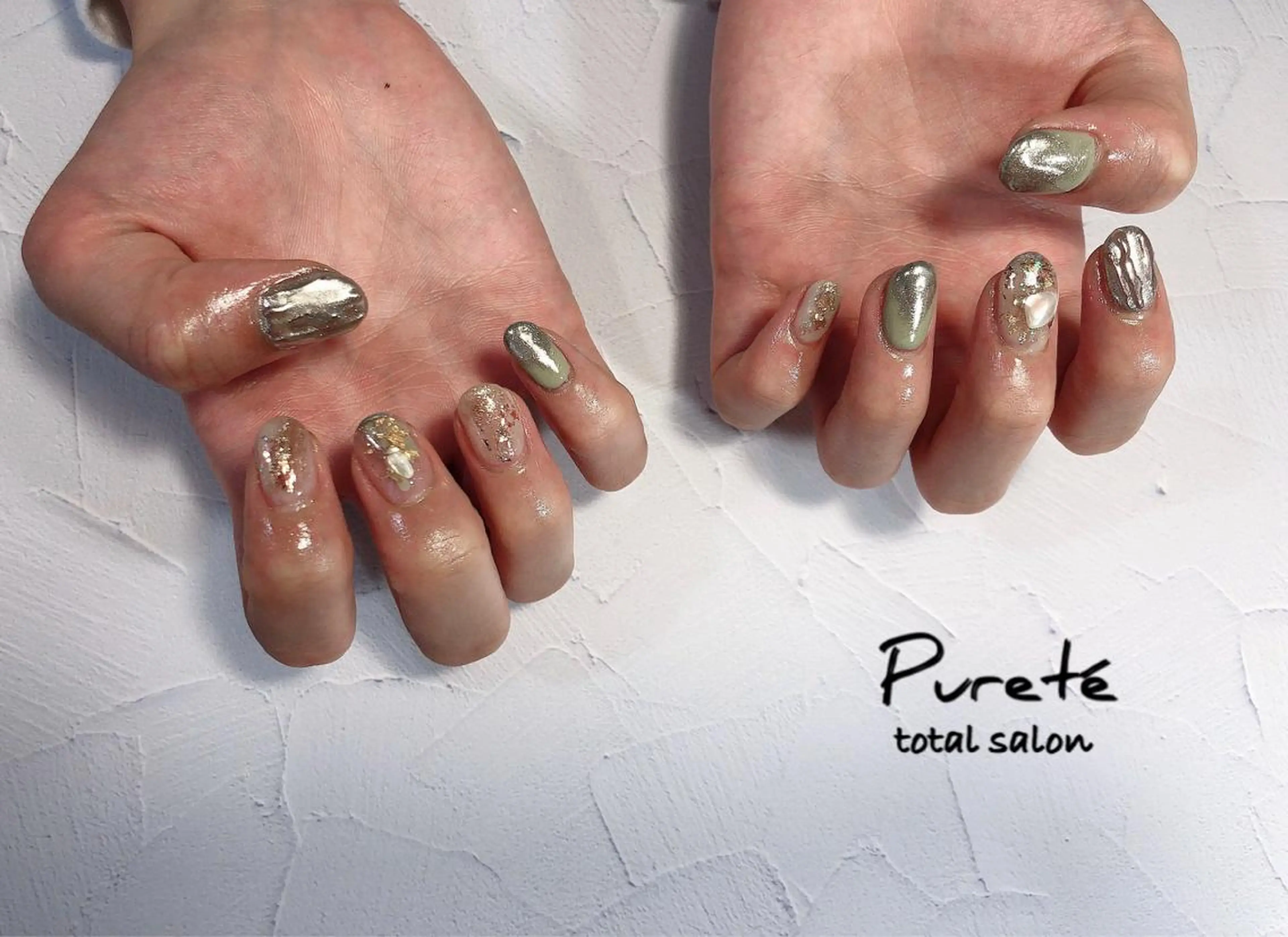ネイル ピスタチオネイル ハンドネイル nailsalon Puretéのネイルデザイン