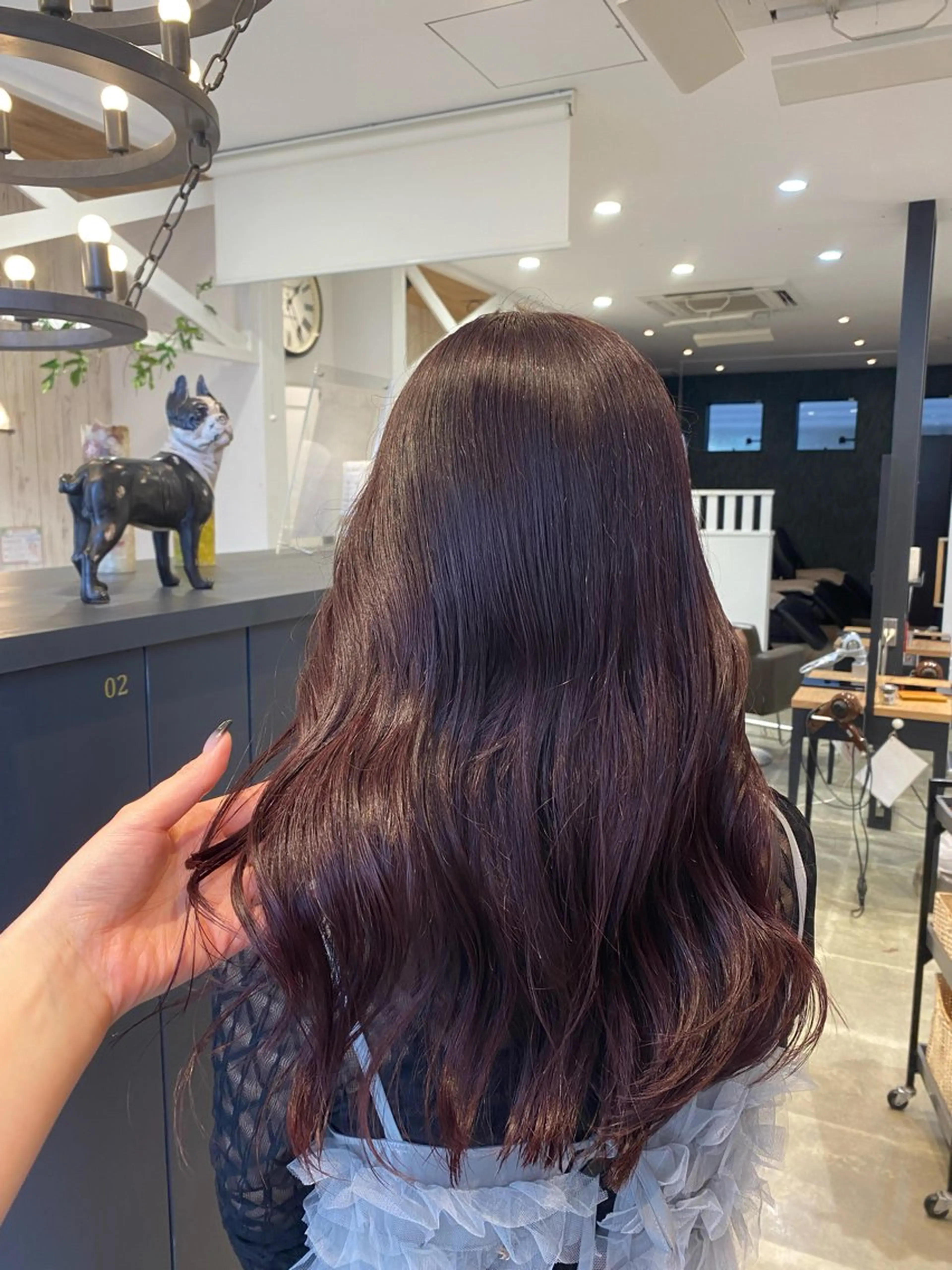 ロング カラー ボルドーカラー カット ヘアカラー トリートメント 柴田 枝利子のヘアスタイル