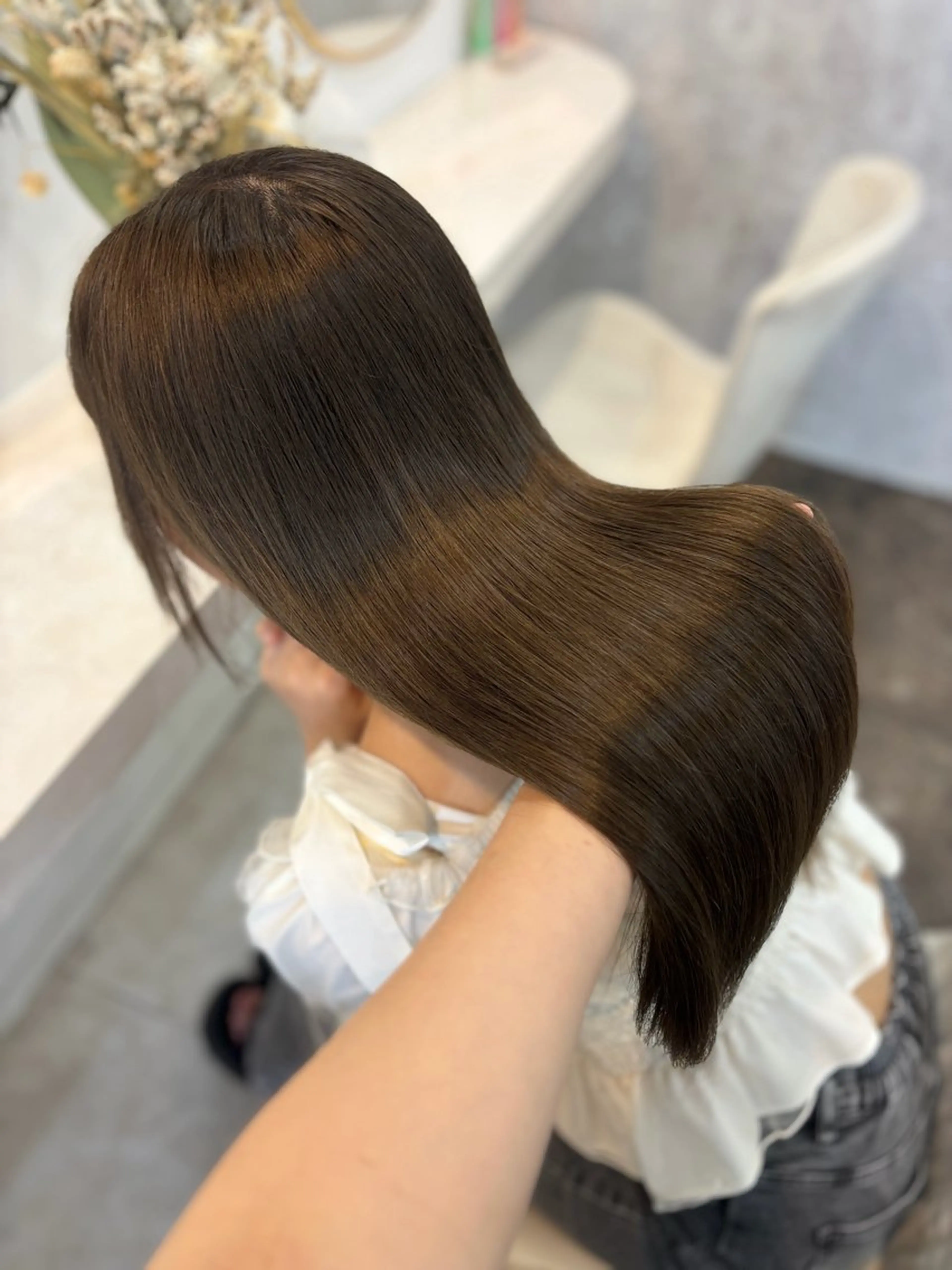 ロング カラー ヘアカラー トリートメント せいと/レイヤー/ ハイトーン/艶髪のヘアスタイル