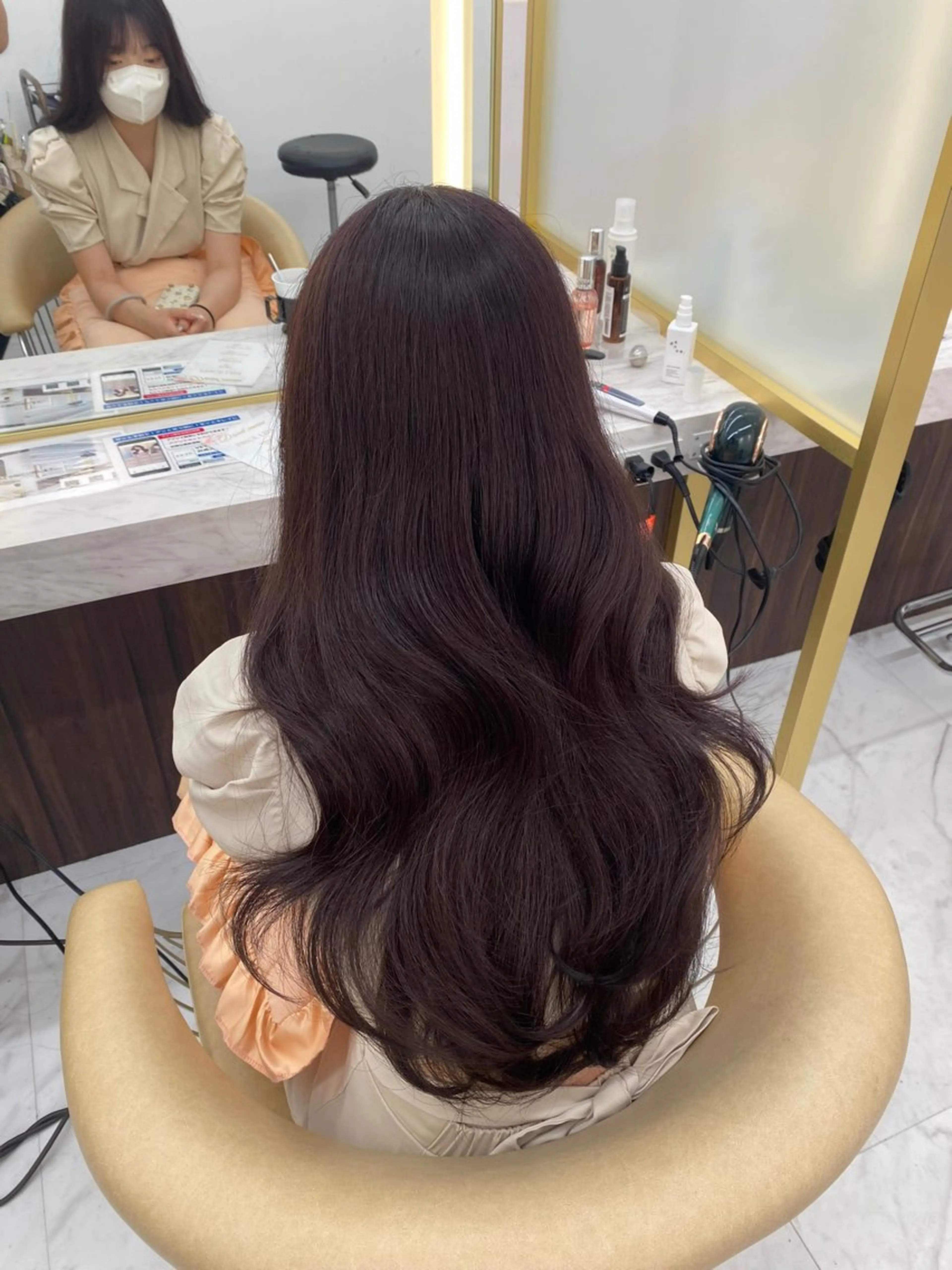 ロング カラー 透明感カラー ラベンダーカラー 韓国風ヘア 古川 美羽のヘアスタイル