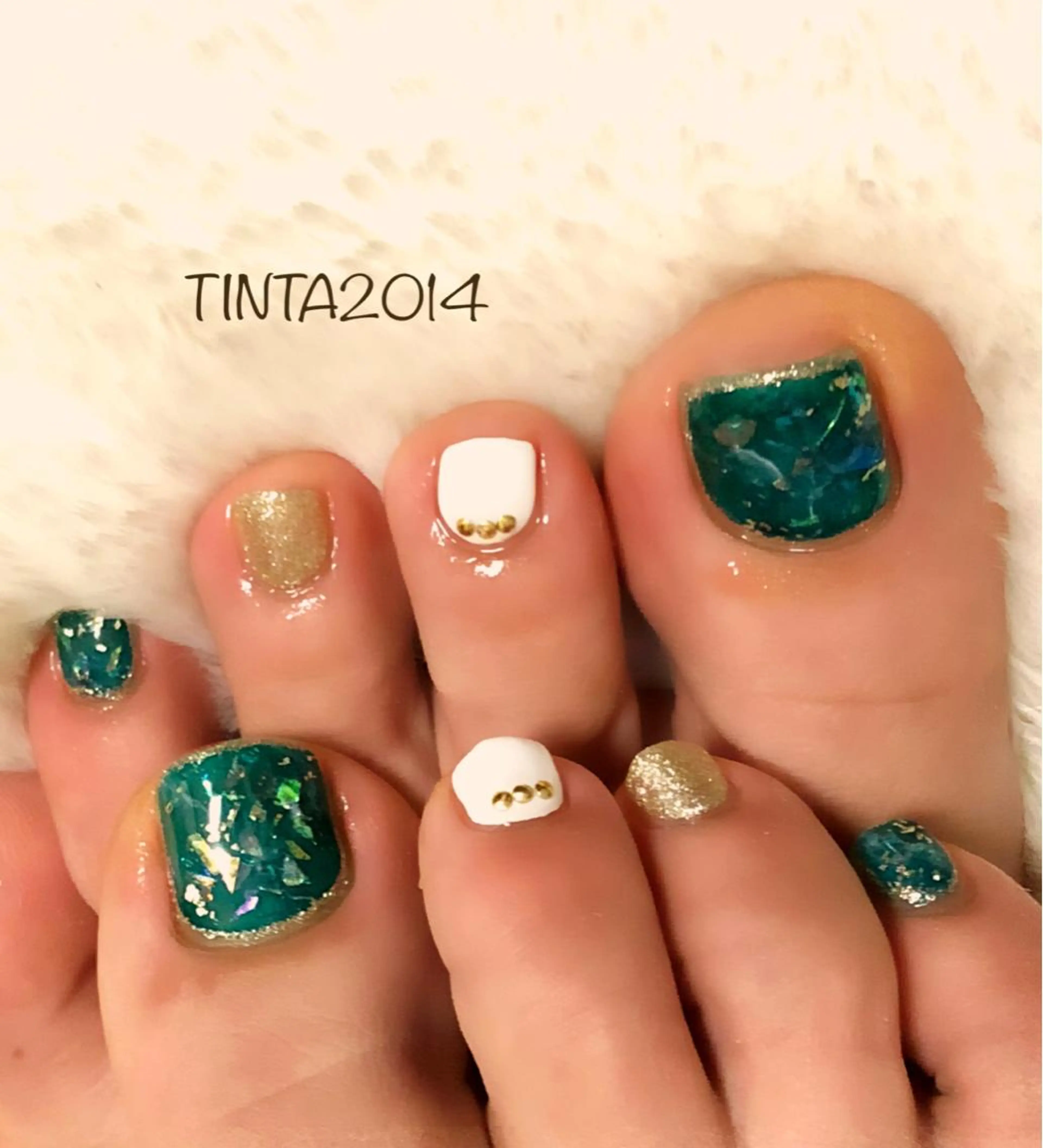 ネイル フットネイル グリーン ネイルサロン ティンタ所属・馬場 典子のネイルデザイン