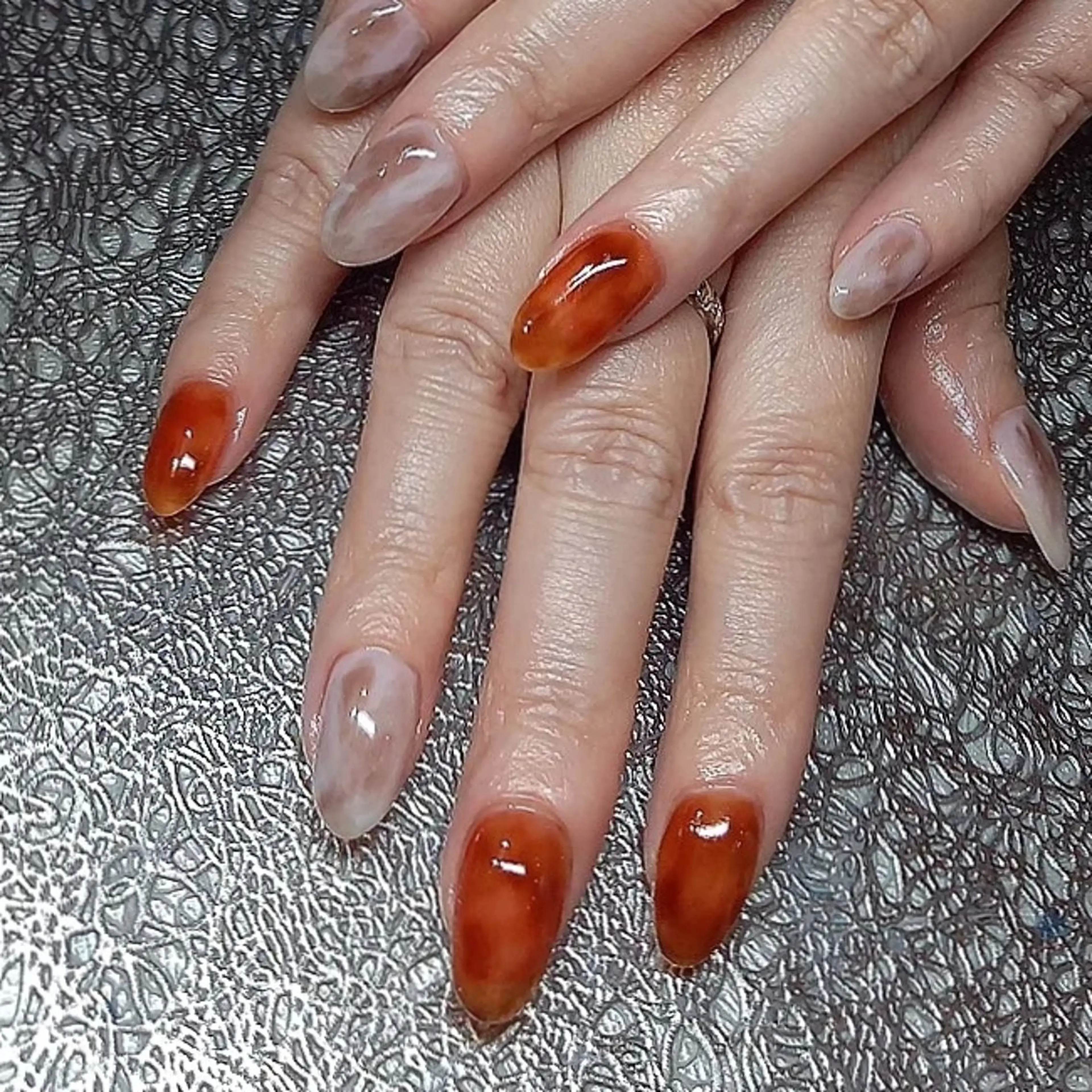 ネイル べっ甲ネイル ニュアンスネイル salon de  Princessのネイルデザイン