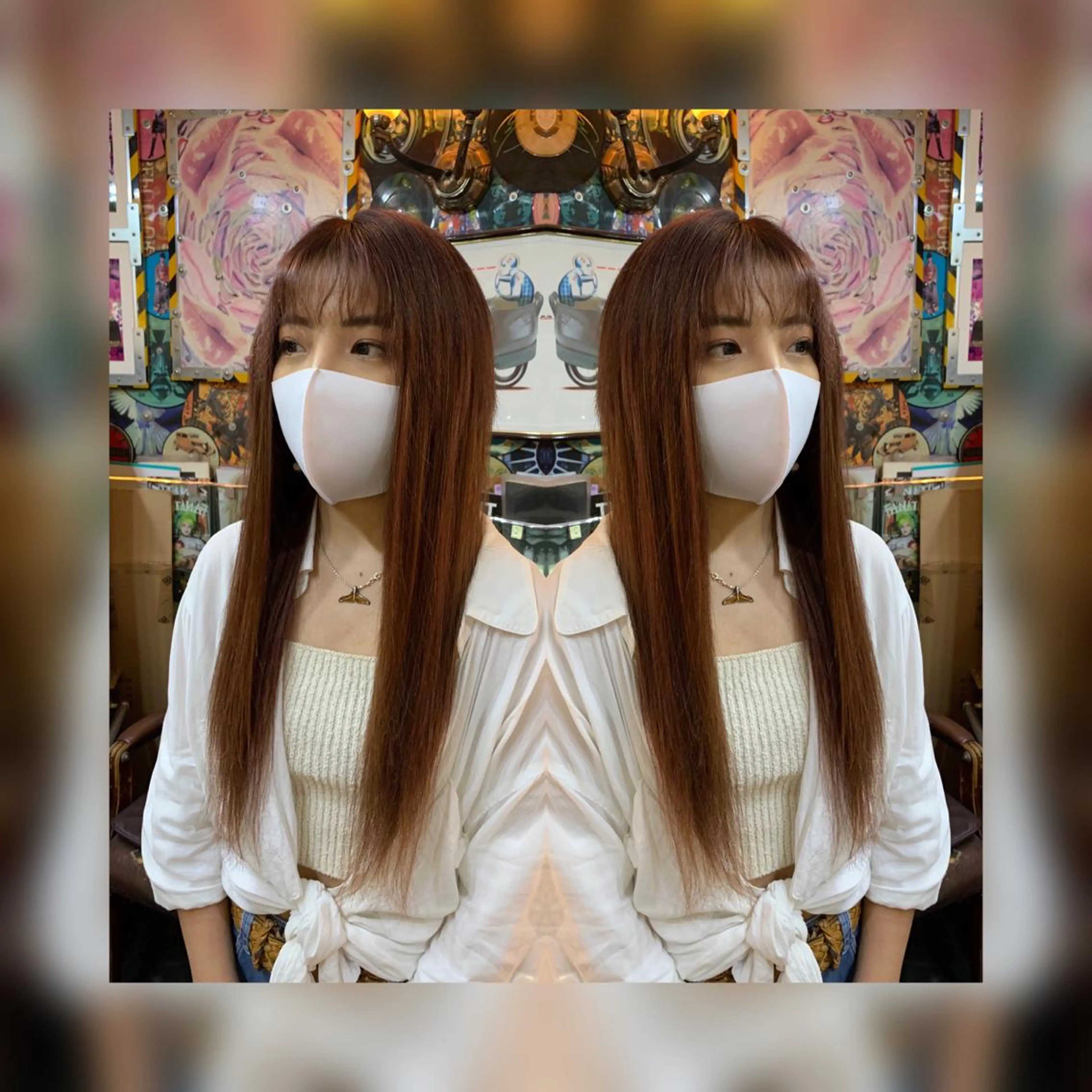 ロング カラー ヘアアレンジ シールエクステ エクステ 🌈派手髪エクステ ブレイズ🌈ひろとのヘアスタイル