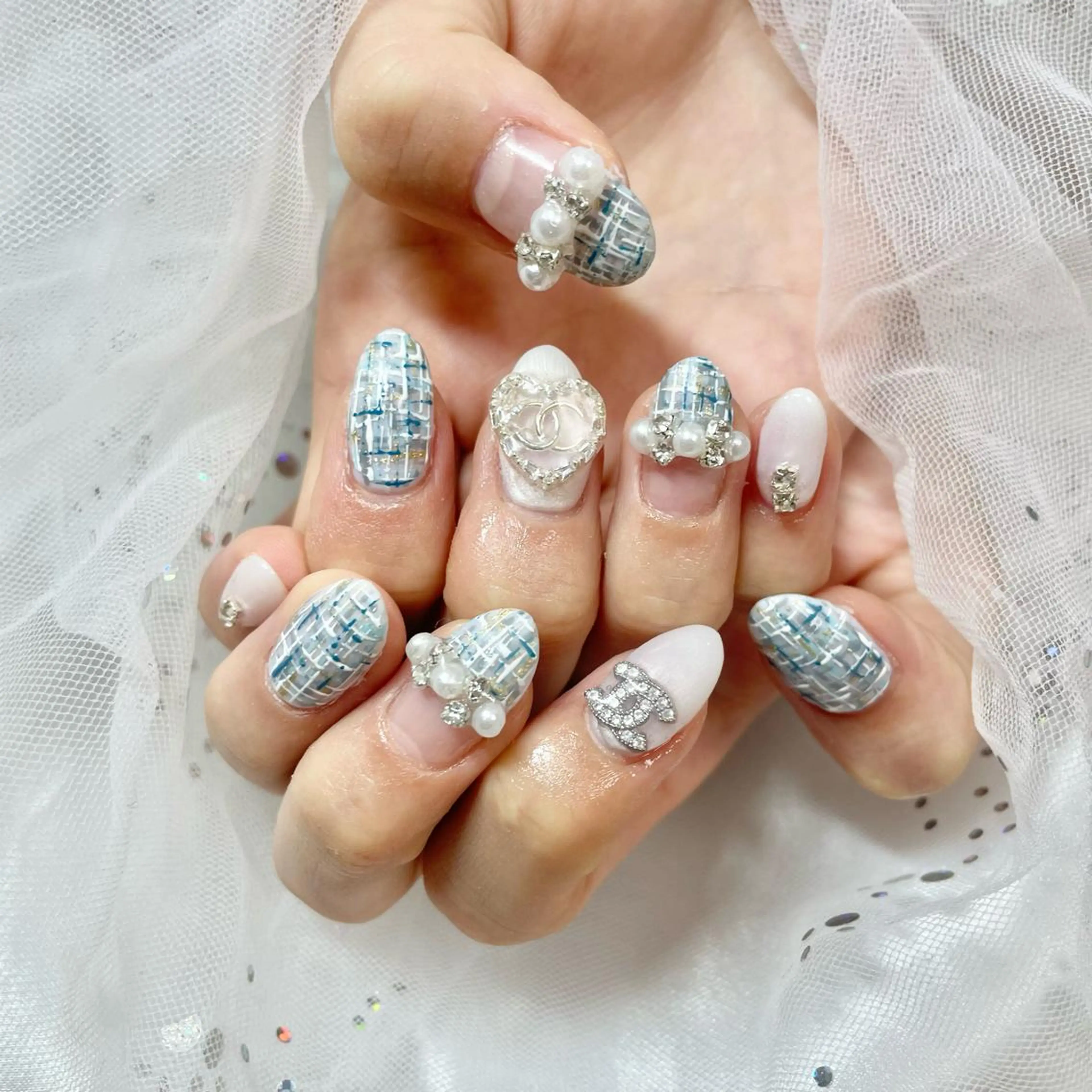 ネイル ツイードネイル ハンドネイル 🎀AYAKO 🎀中韓ネイルのネイルデザイン