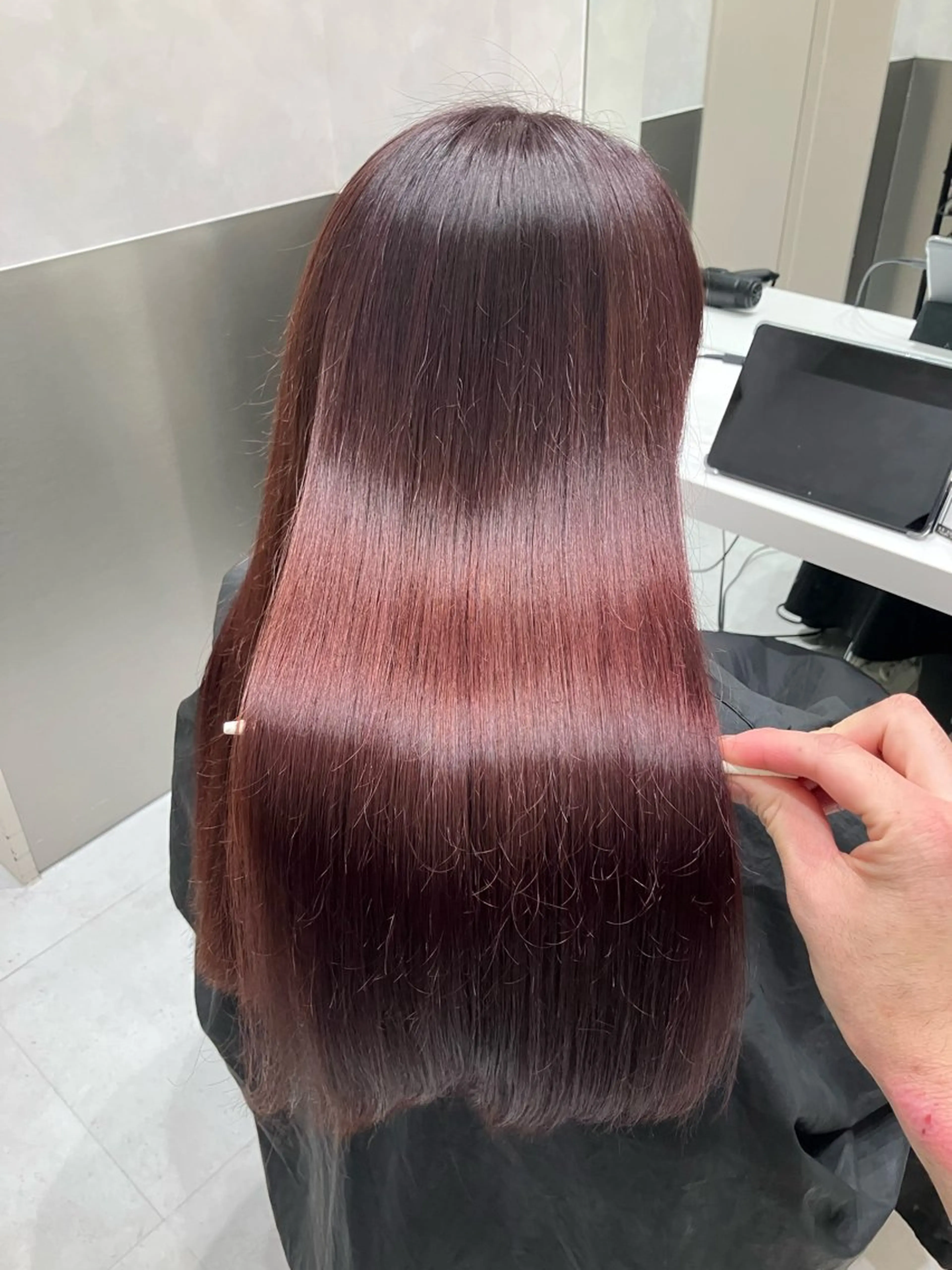 ロング カラー カット ヘアカラー トリートメント 💖ブリーチなし透明 感💖ASAHIのヘアスタイル