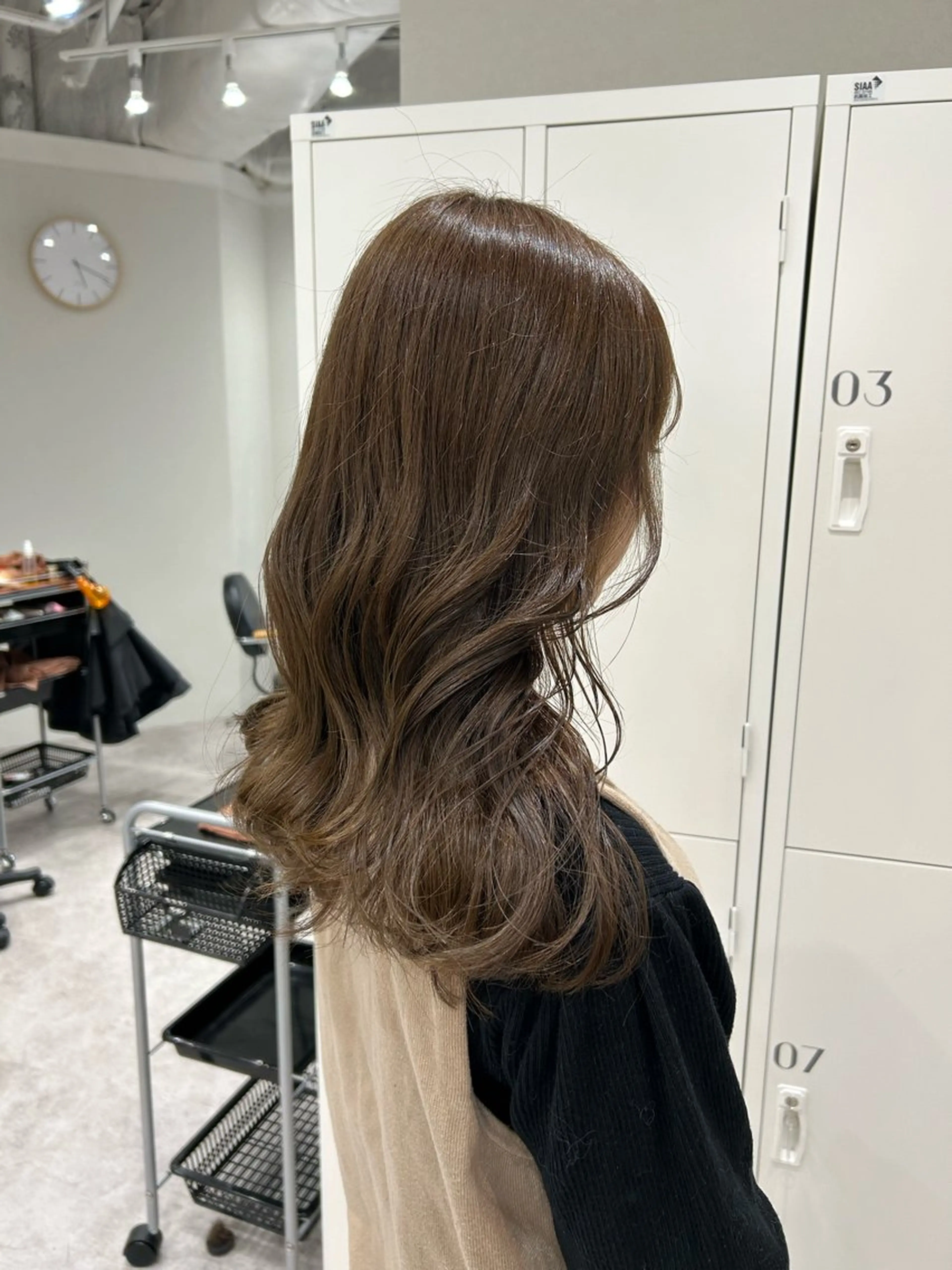 ミディアム カラー ヘアアレンジ ベージュカラー オリーブベージュ ヘアカラー ボブ /ニュアンス/ satomi🧸💖のヘアスタイル