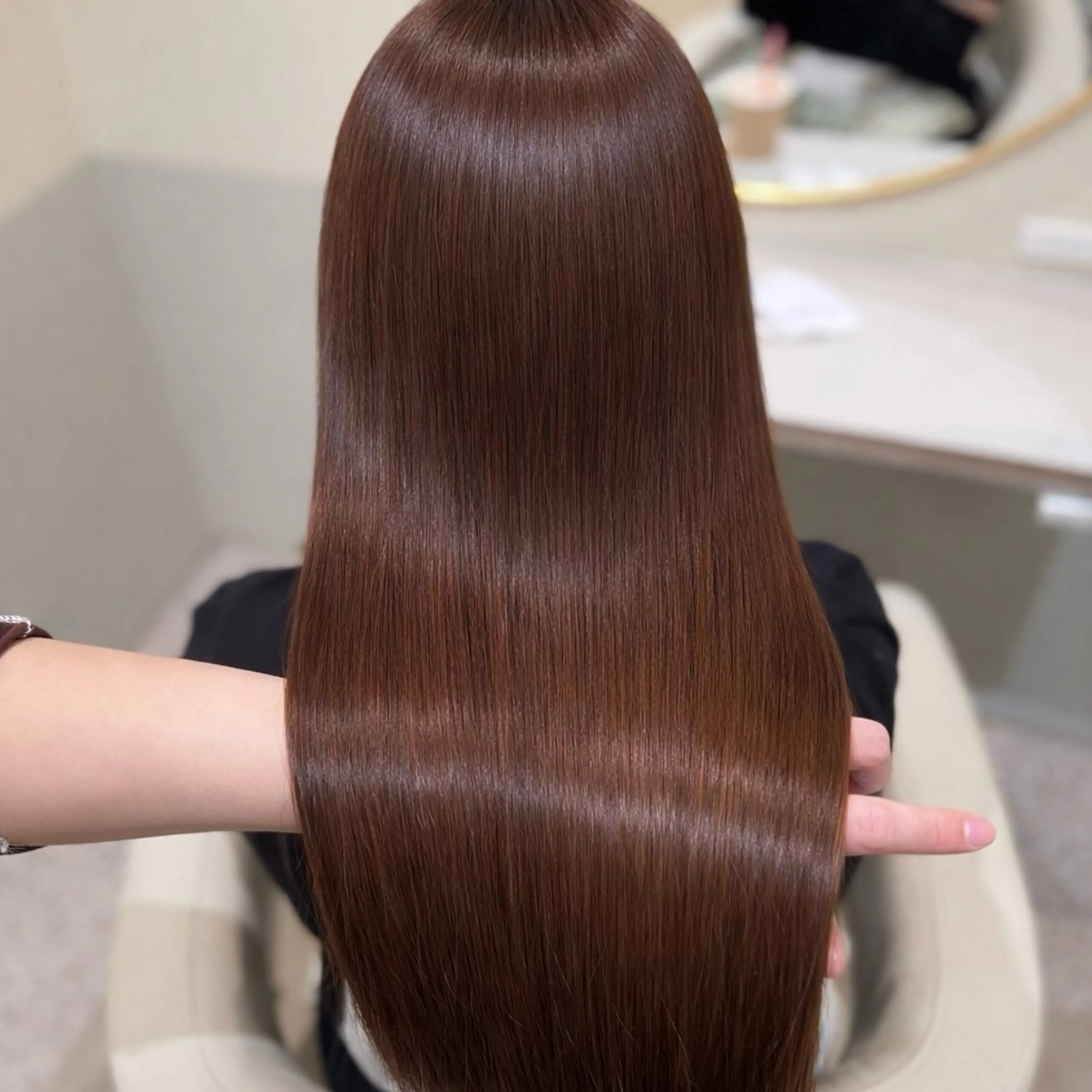 ロング カラー トリートメント カット ヘアカラー トリートメント ichica🤍 暗艶カラー/縮毛矯正のヘアスタイル