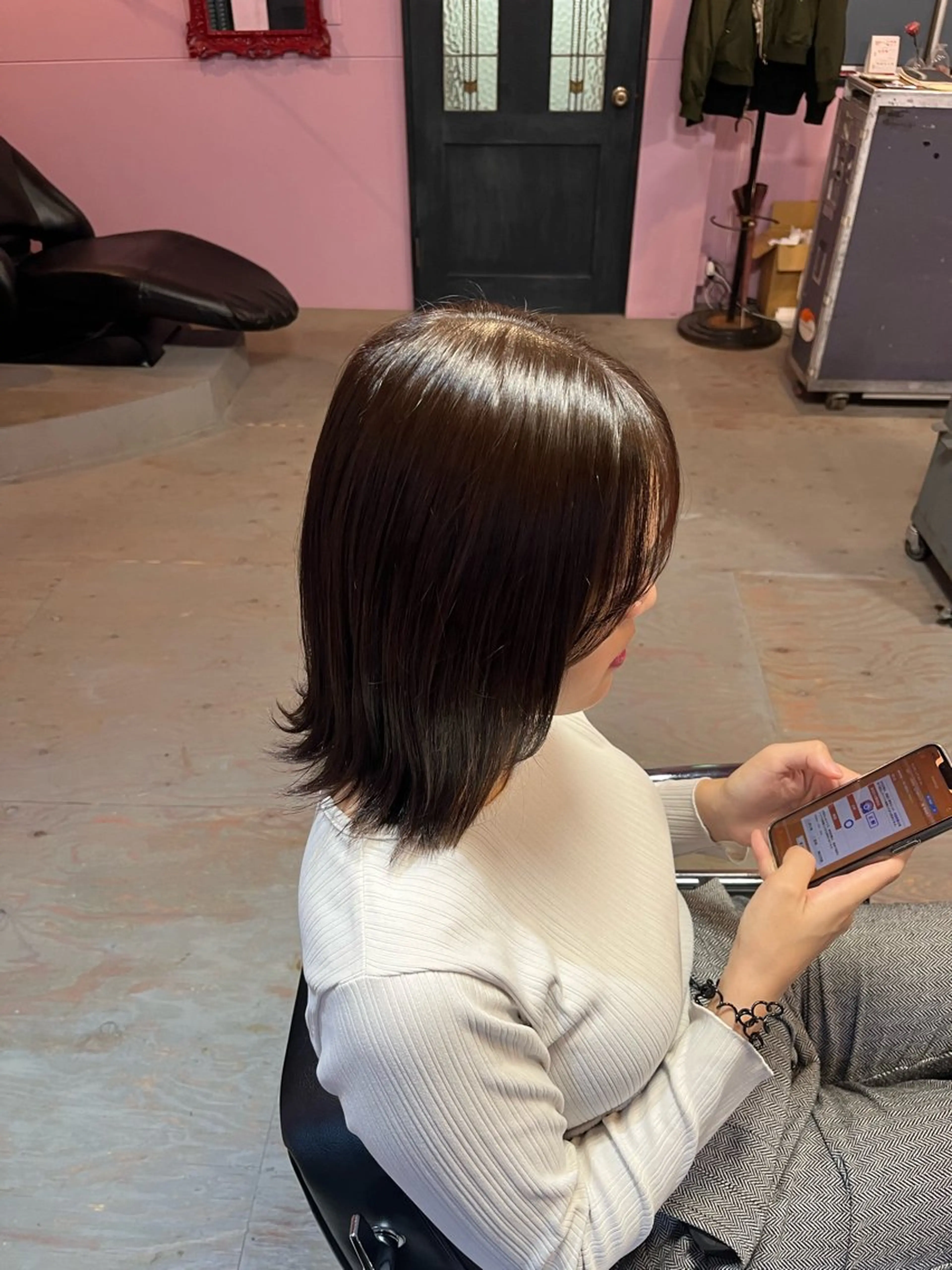 ミディアム カラー アッシュ オレンジ ヘアカラー 藤野 海翔のヘアスタイル