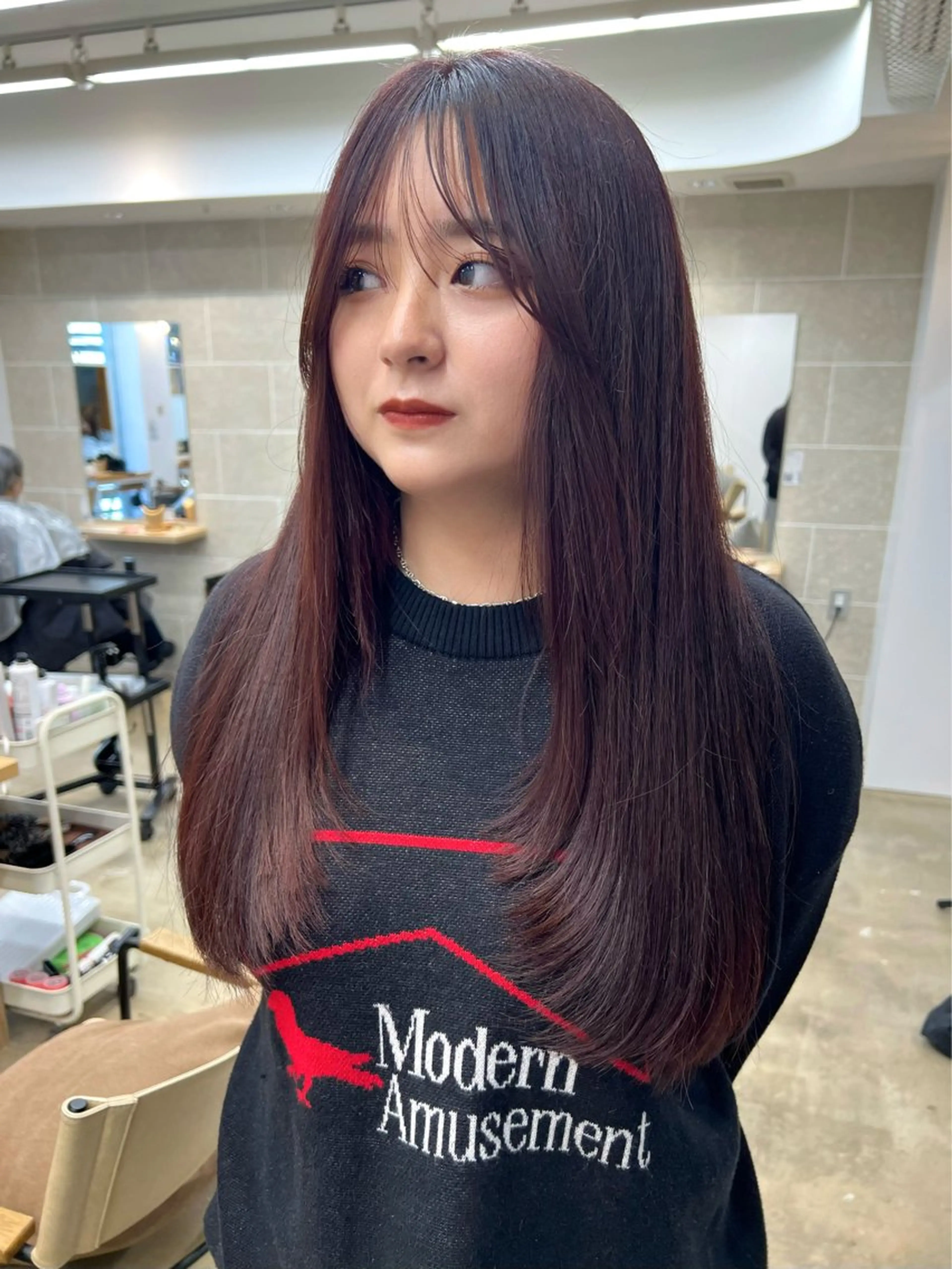 ロング 顔周りカット レイヤーカット ロング ✨️今だけ無料✨️ 鶴田みなみのヘアスタイル