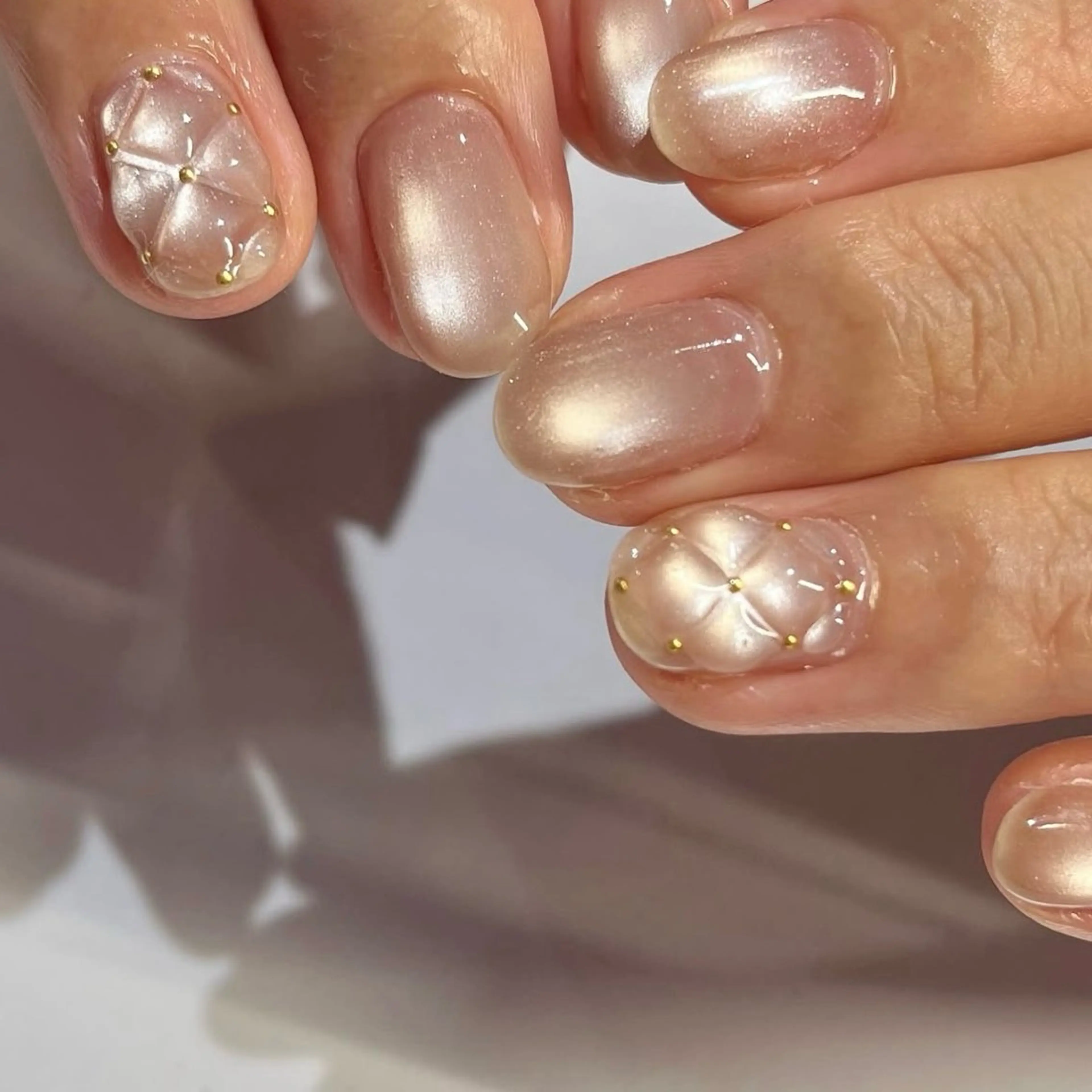 ネイル ジェルネイル マグネットネイル ピンク ピンクベージュ シンプルネイル CLALA MIYUのネイルデザイン