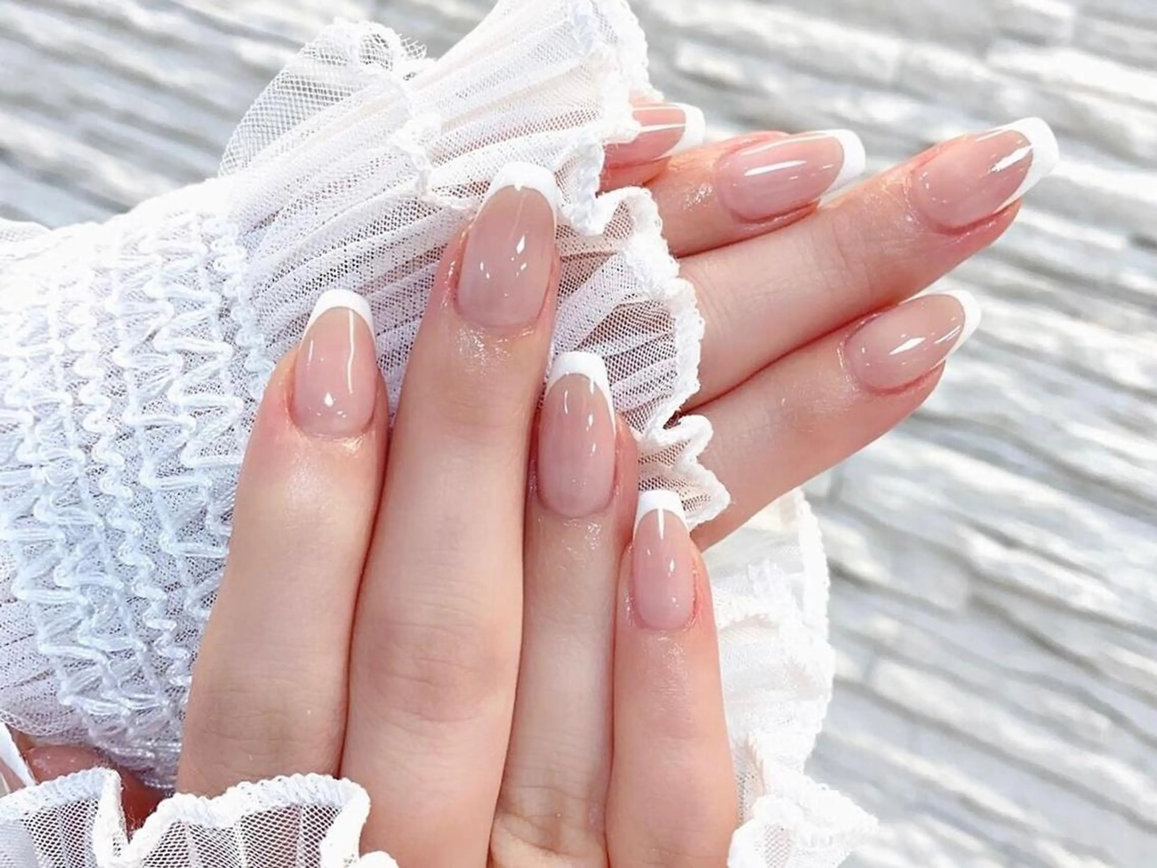 【ミニモ限定価格🌸】フレンチネイル (クリアベース)《オフあり》の写真