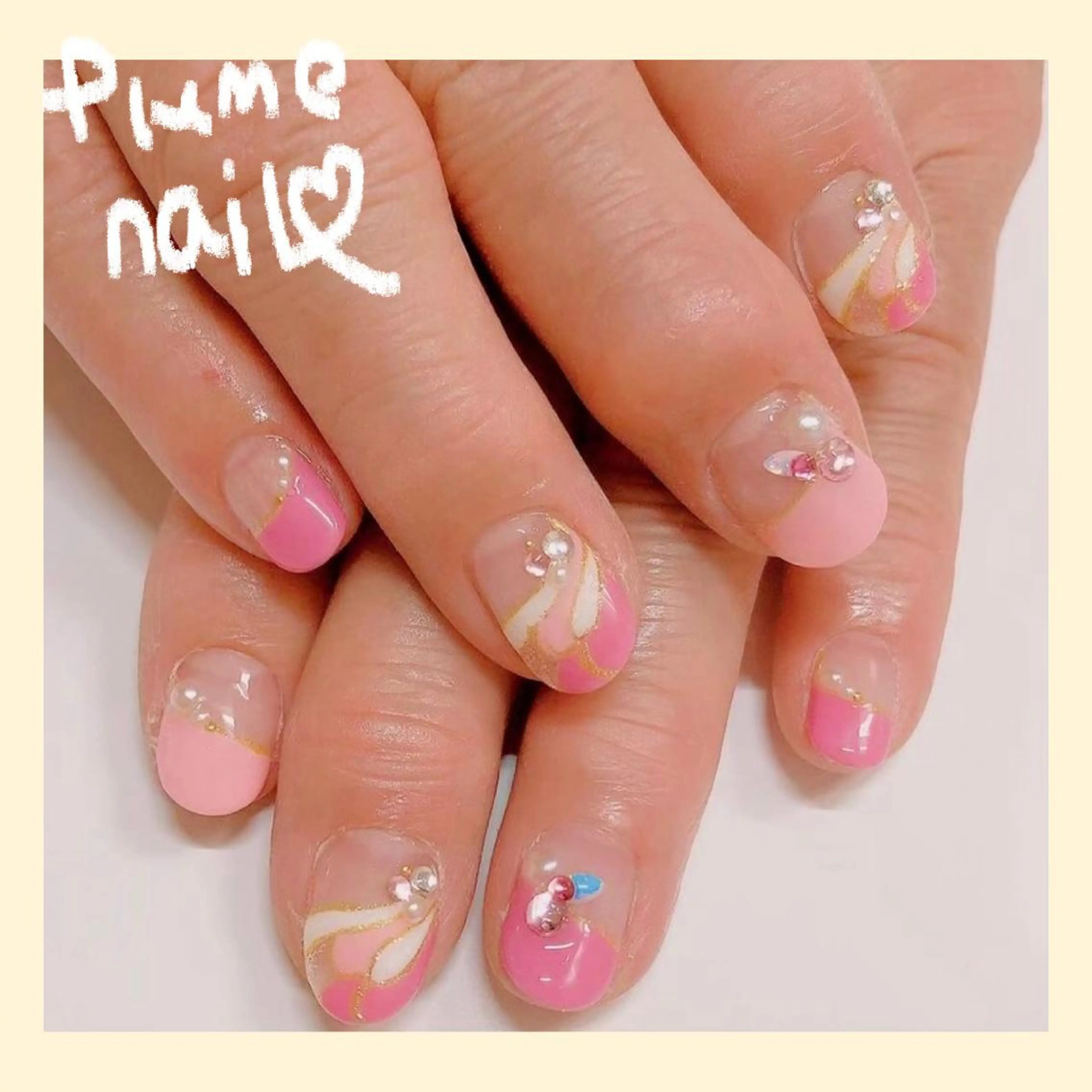 ネイル クリアネイル フレンチネイル キラキラネイル 韓国ネイル オフィスネイル plume nail ☆韓国ネイルのネイルデザイン
